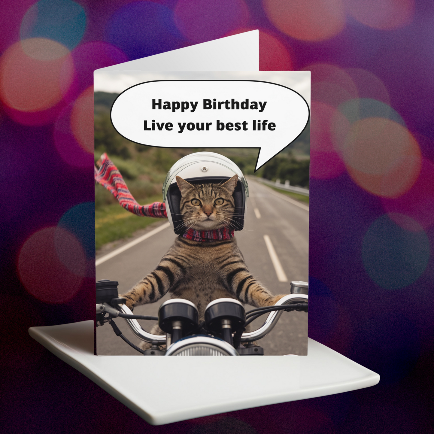 Funny Cat Birthday Card Live Your Best Life