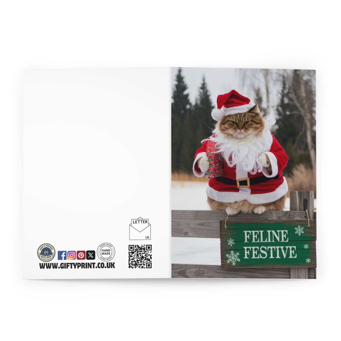 Funny Cat Christmas Card Feline Fine o