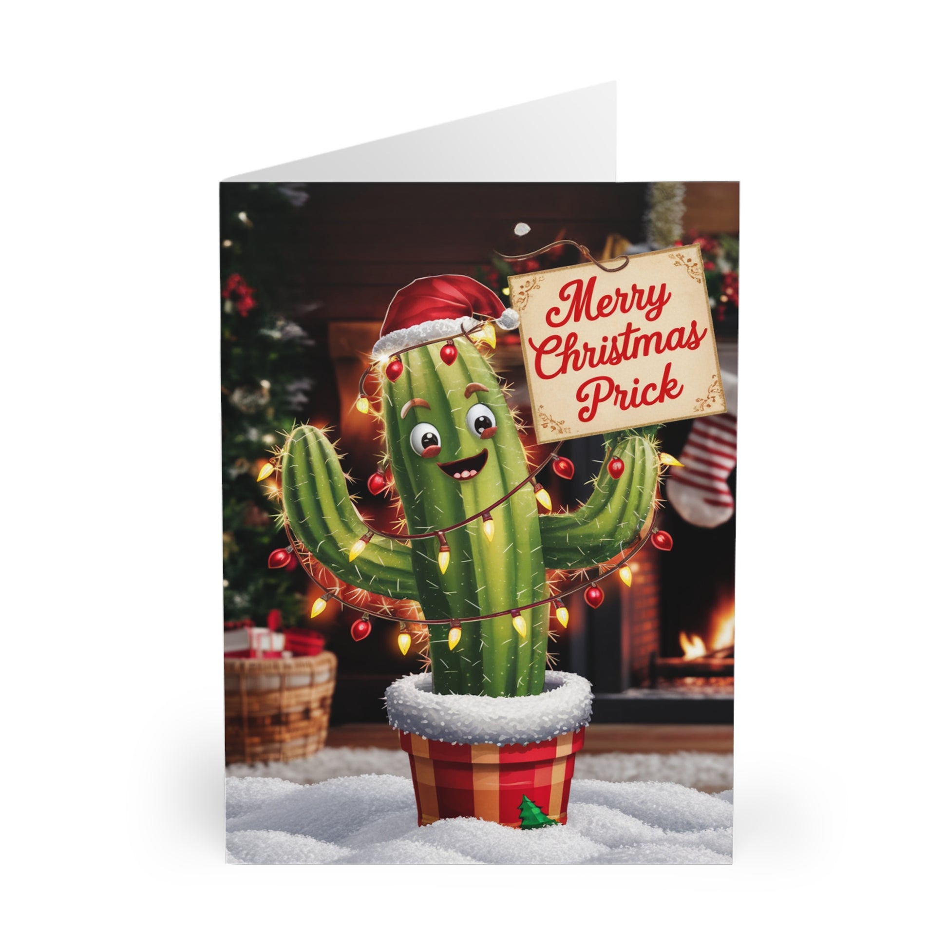 Funny Christmas Card Merry Christmas Prick Cactus front