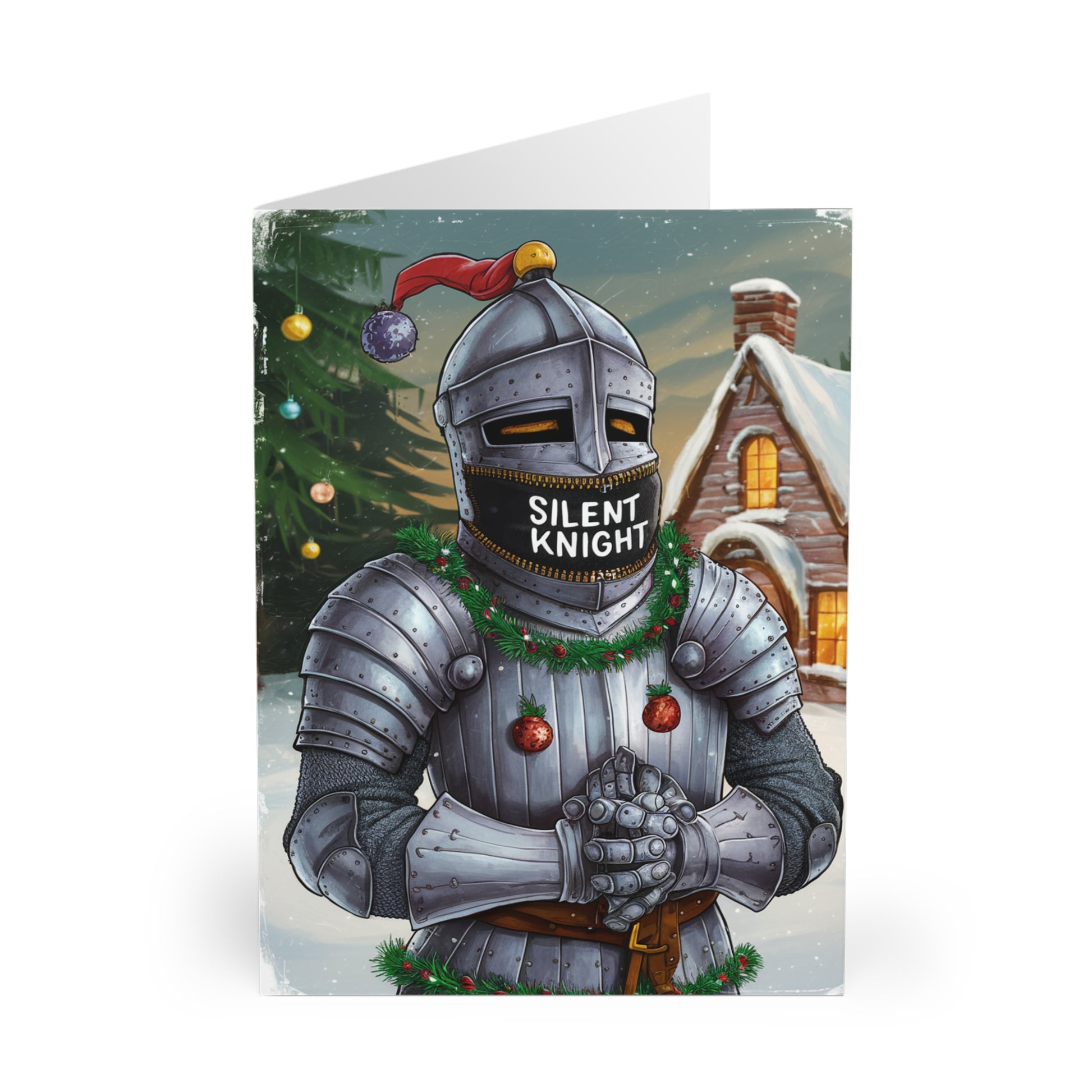 Funny Christmas Card Silent Knight front