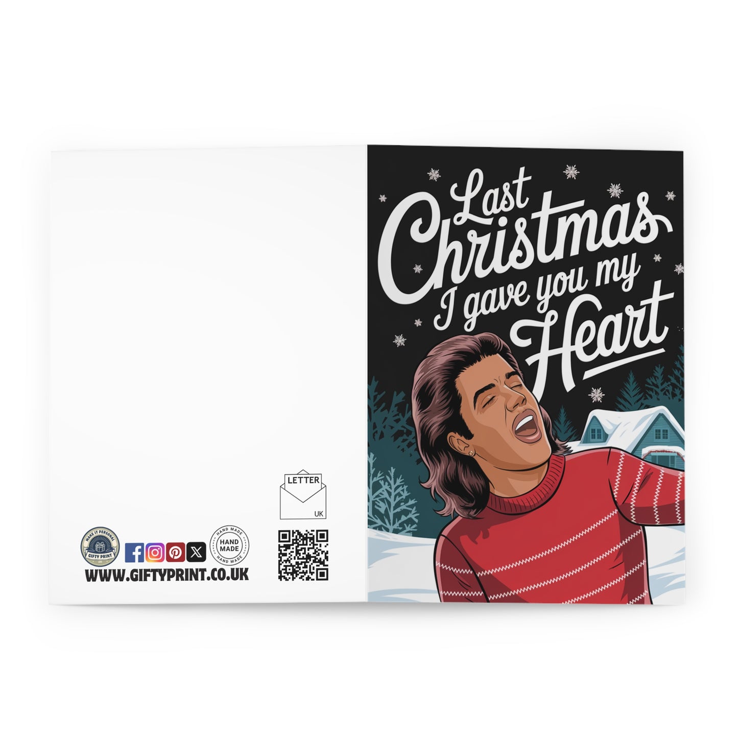 Christmas Card Wham George Michael Last Christmas I Gave You My Heart open