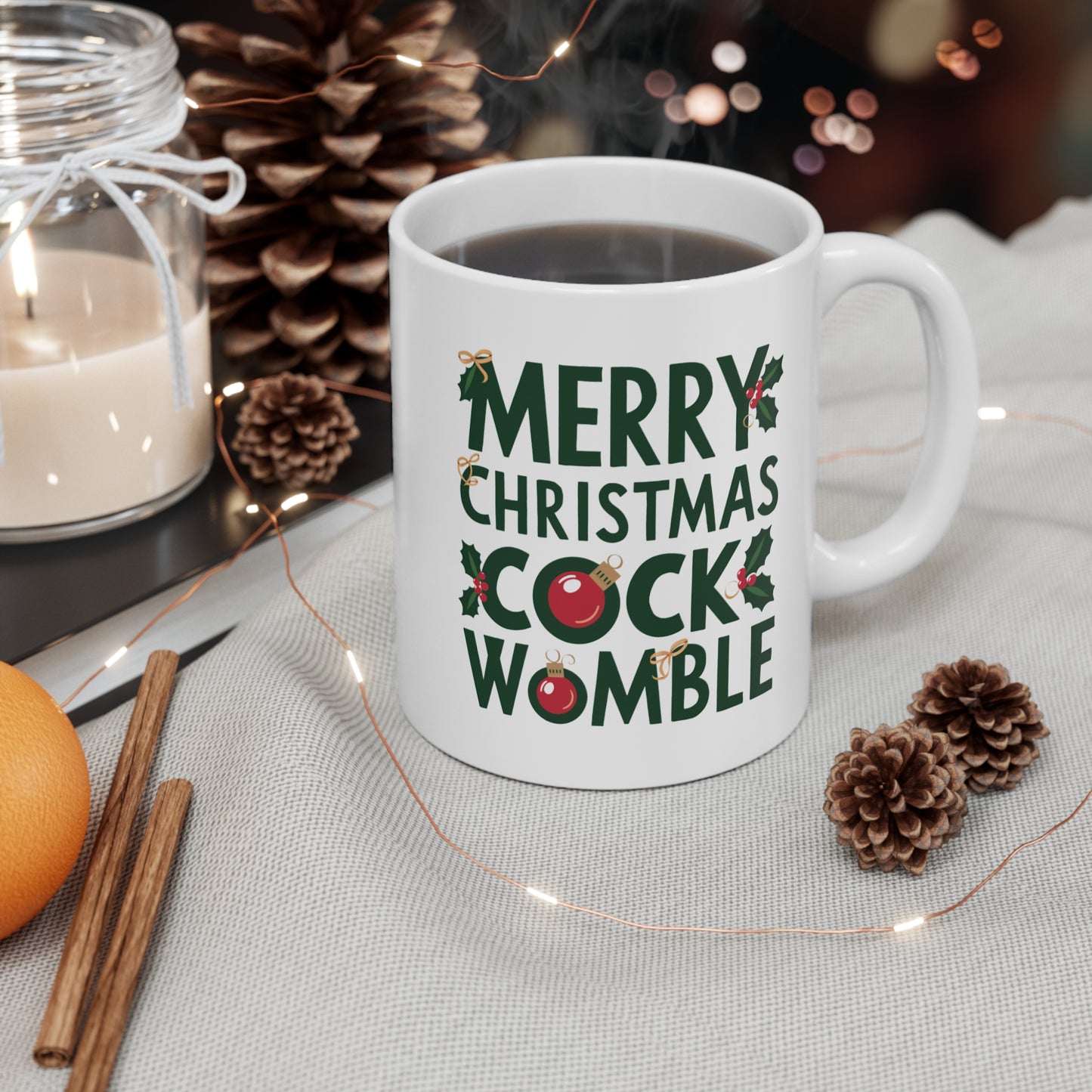 Context Funny Christmas Mug Merry Christmas Cock Womble