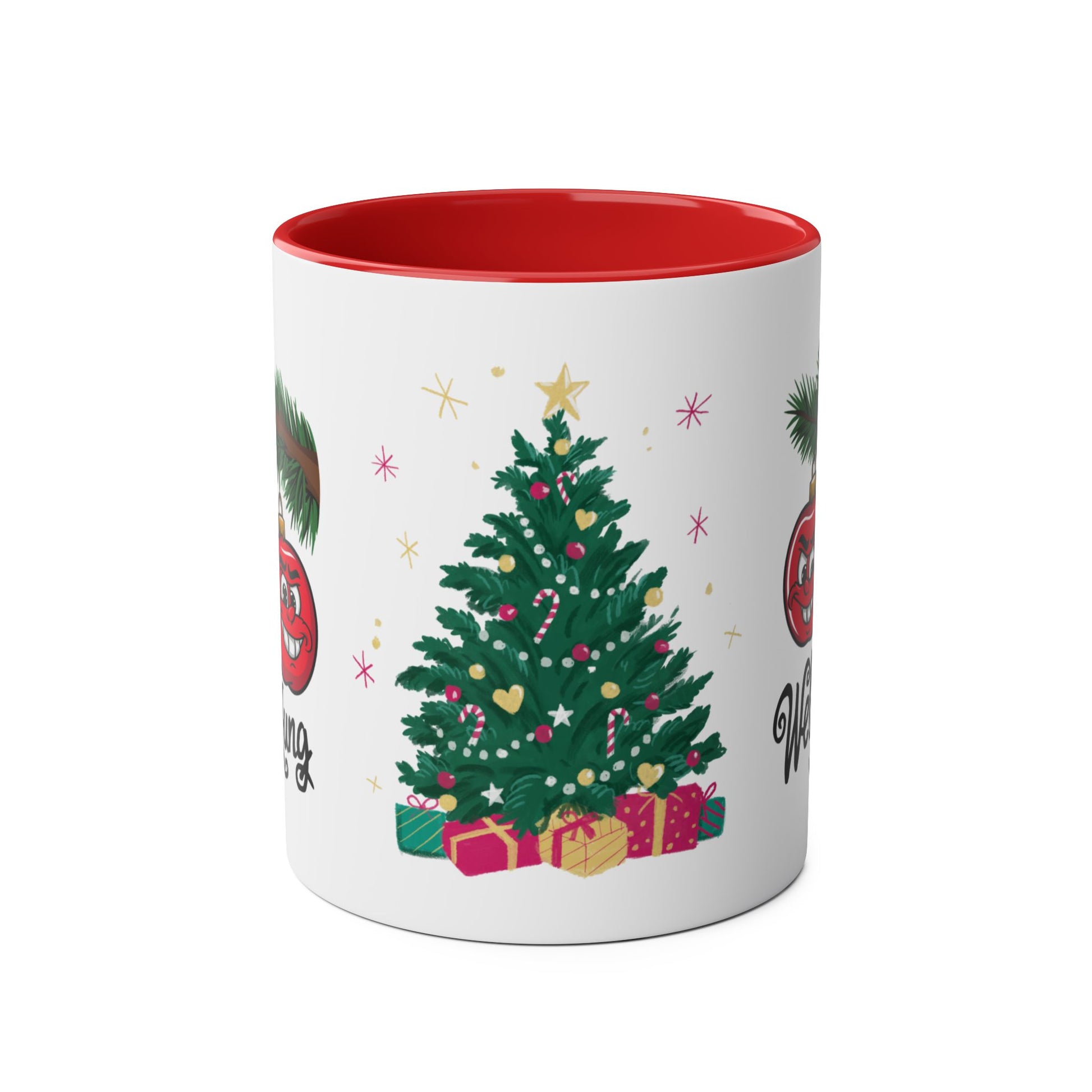 Front Funny Christmas Mug Well Hung Red Mug