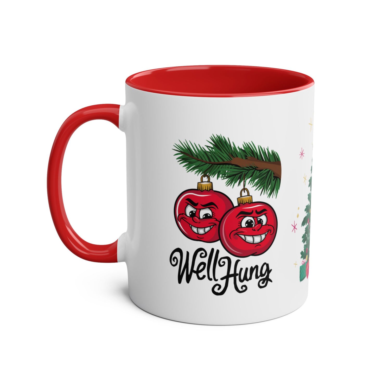 Left Funny Christmas Mug Well Hung Red Mug