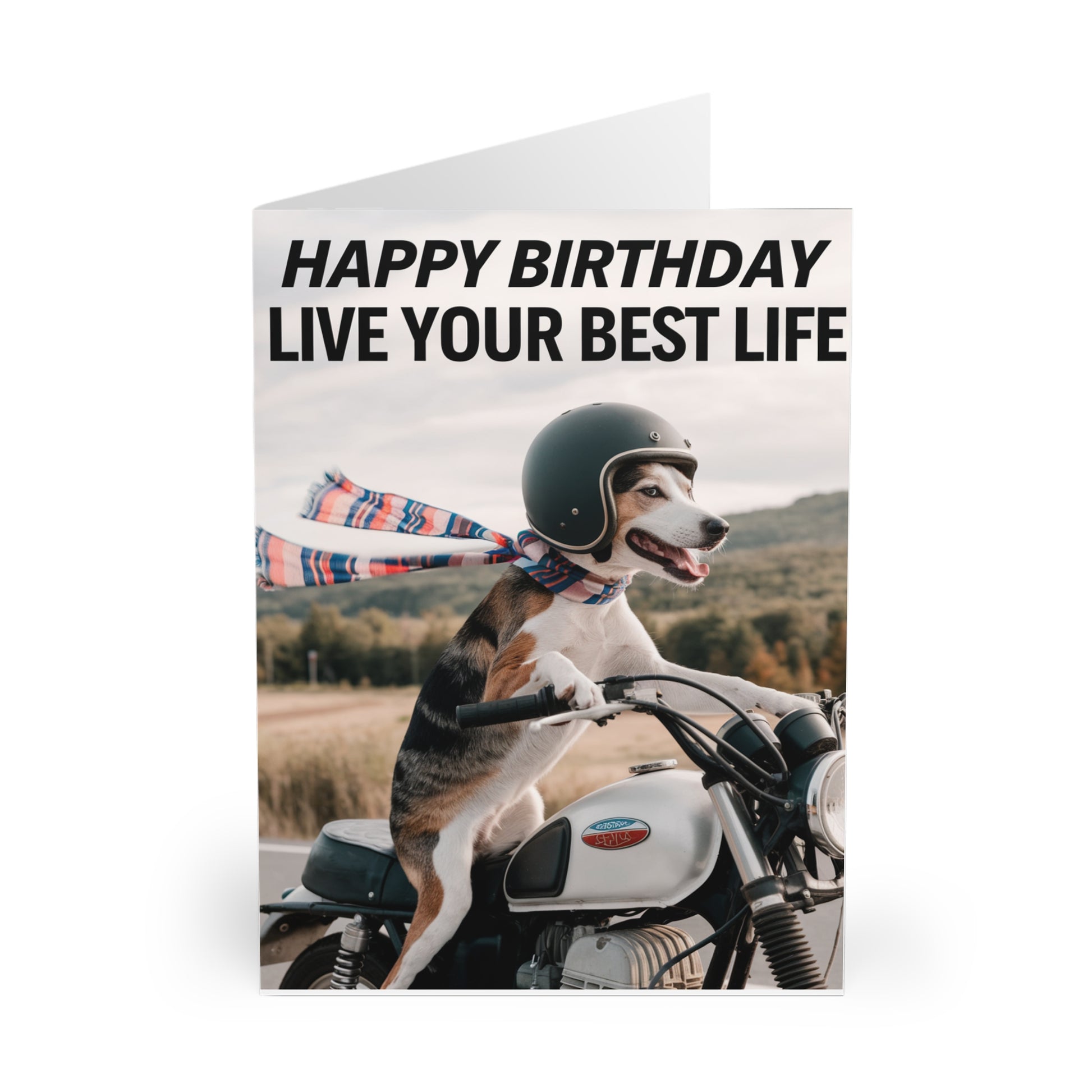 Funny Dog Birthday Card Live Your Best Life front