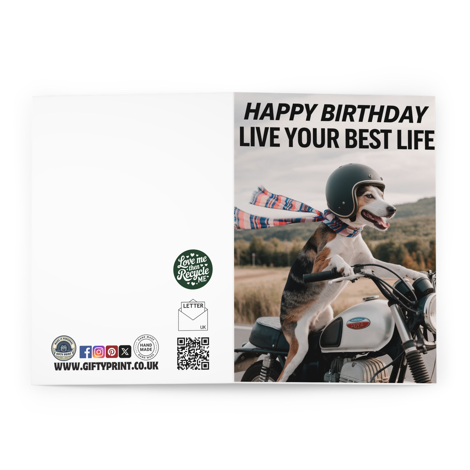 Funny Dog Birthday Card Live Your Best Life open