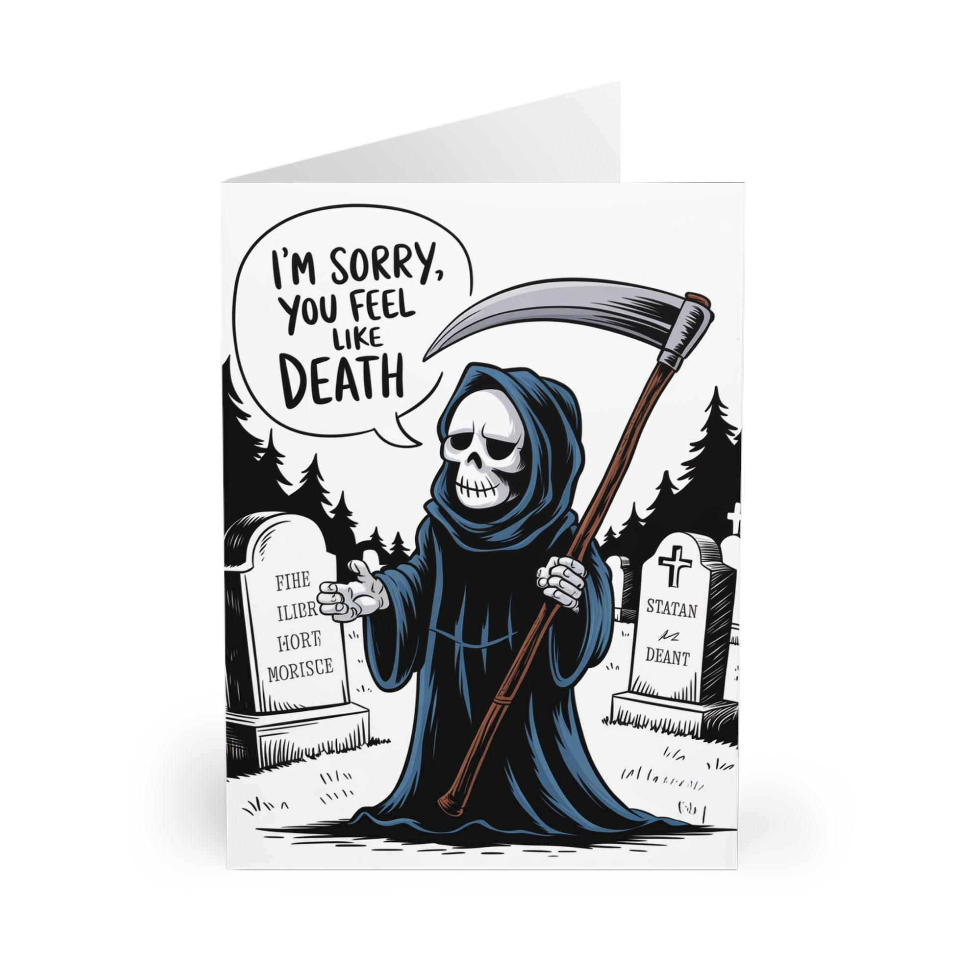 Funny Get Well Soon Card I'm Sorry You Feel Like Death Front