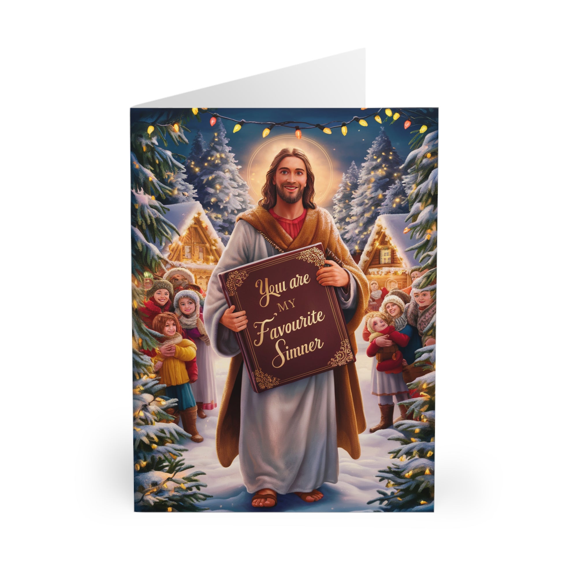 Front Funny Jesus Christmas Card You Are My Favourite Sinner