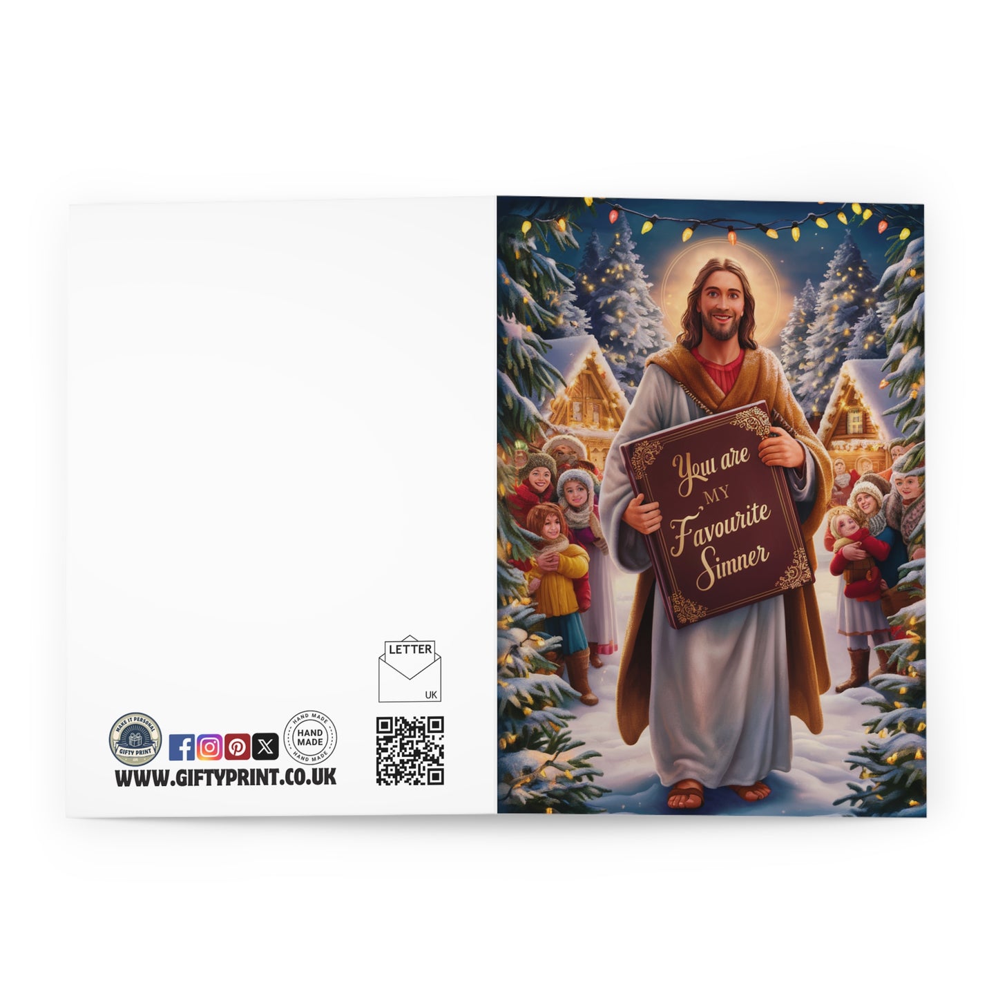 Open Funny Jesus Christmas Card You Are My Favourite Sinner