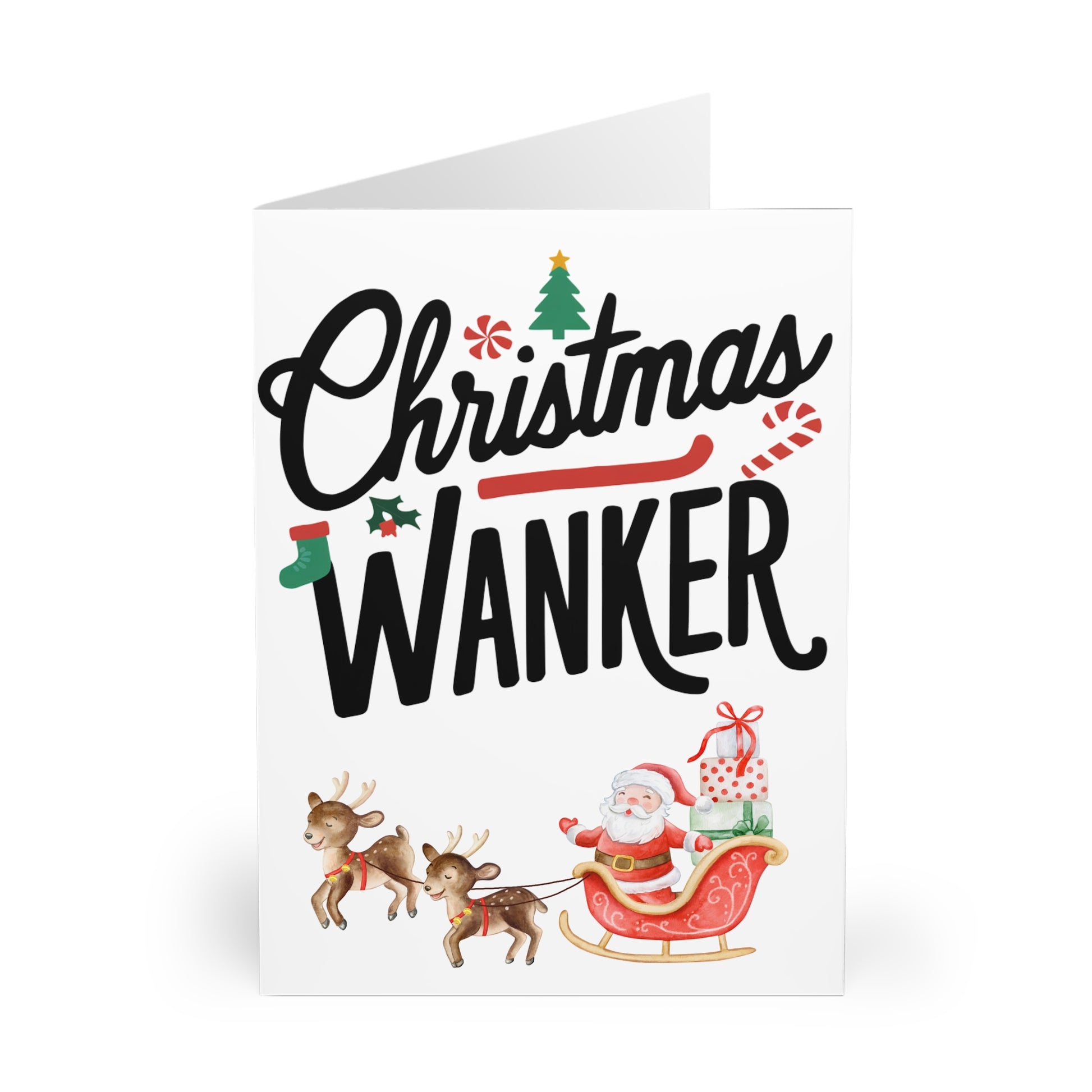 Funny Rude Christmas  Card Christmas Wanker front