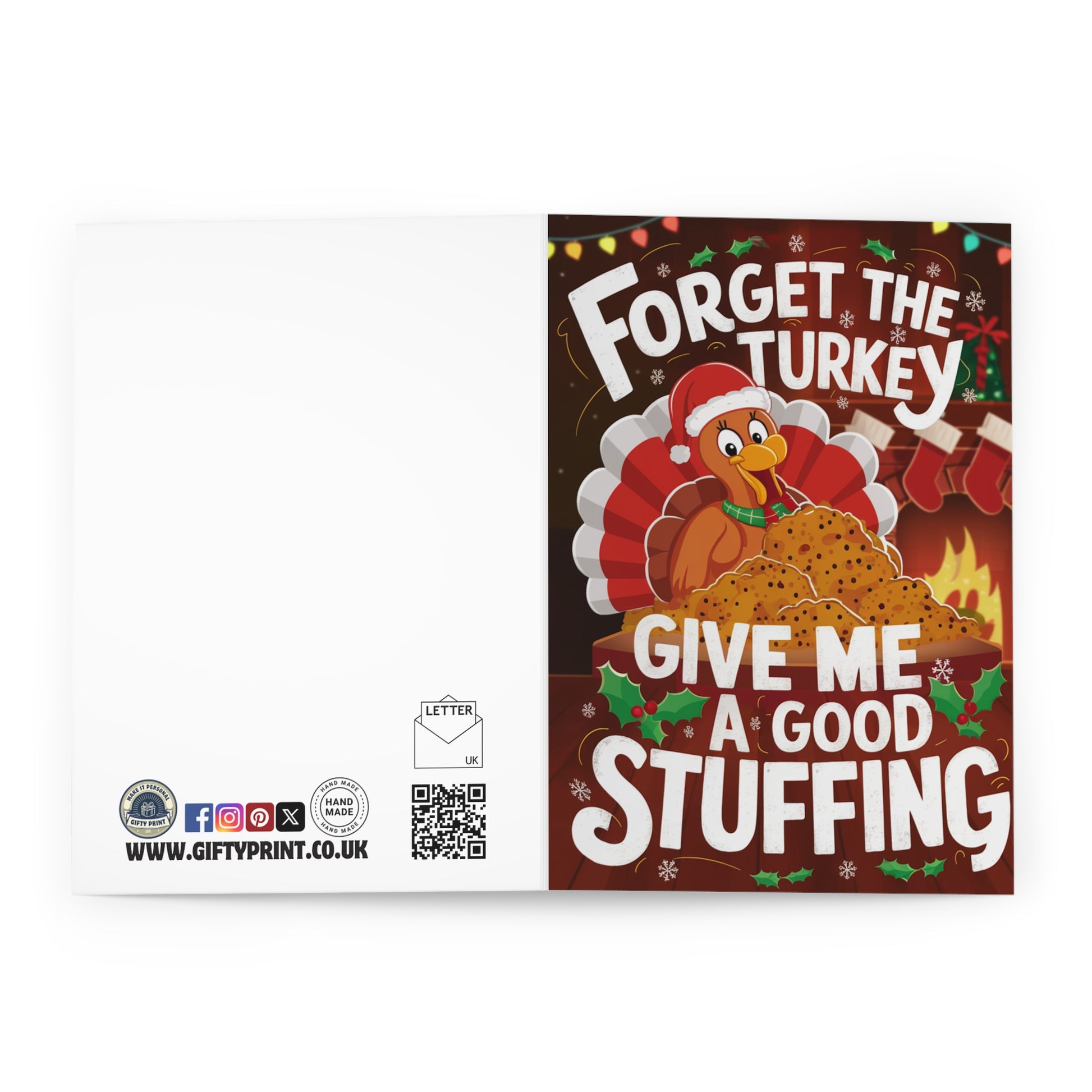 Open Funny Rude Christmas Card Forget The Turkey Give Me A Good Stuffing 