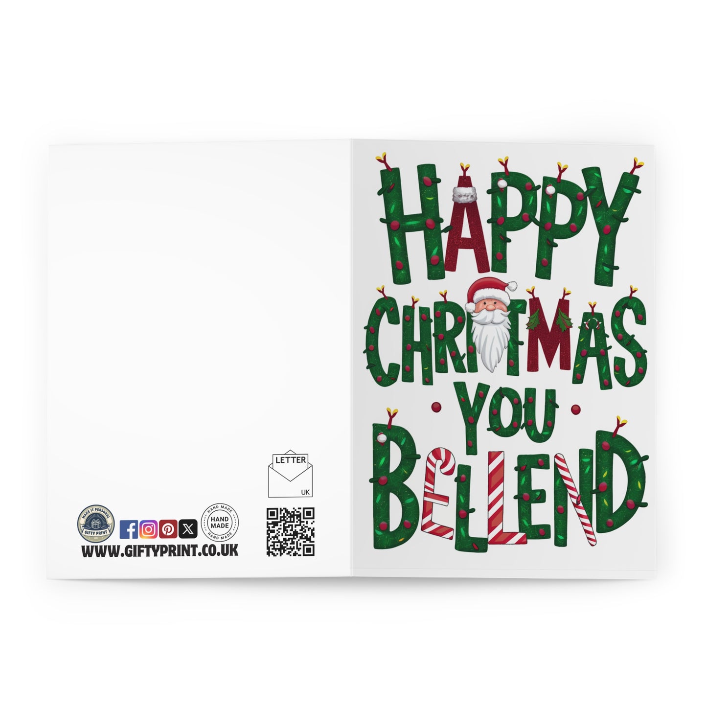 Open Funny Rude Christmas Card Happy Christmas You Bellend 