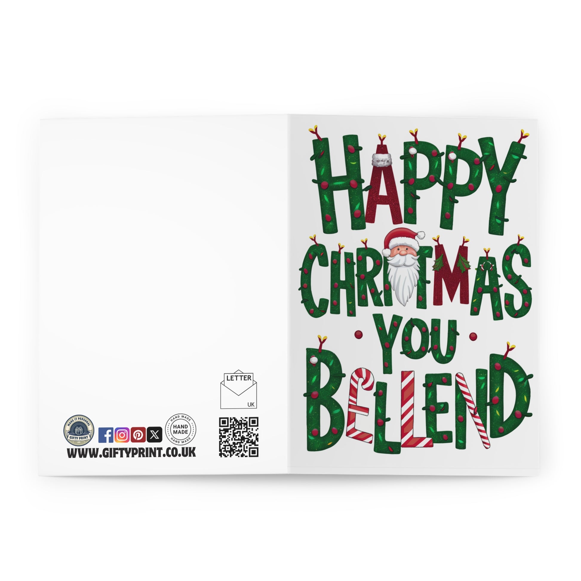 Open Funny Rude Christmas Card Happy Christmas You Bellend 