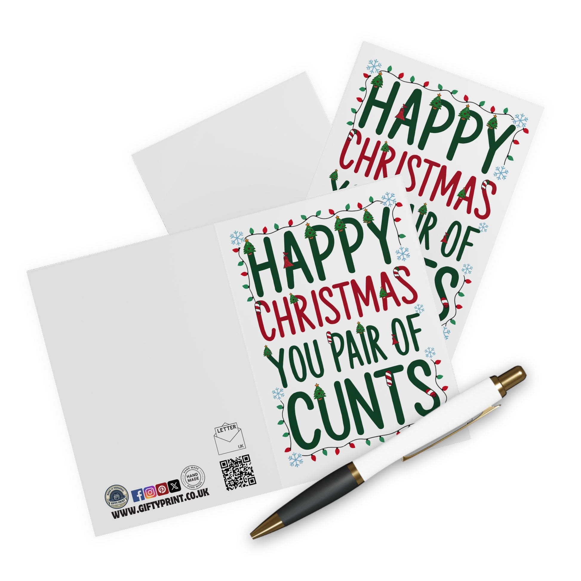 Context Funny Rude Christmas Card Happy Christmas You Pair Of Cunts