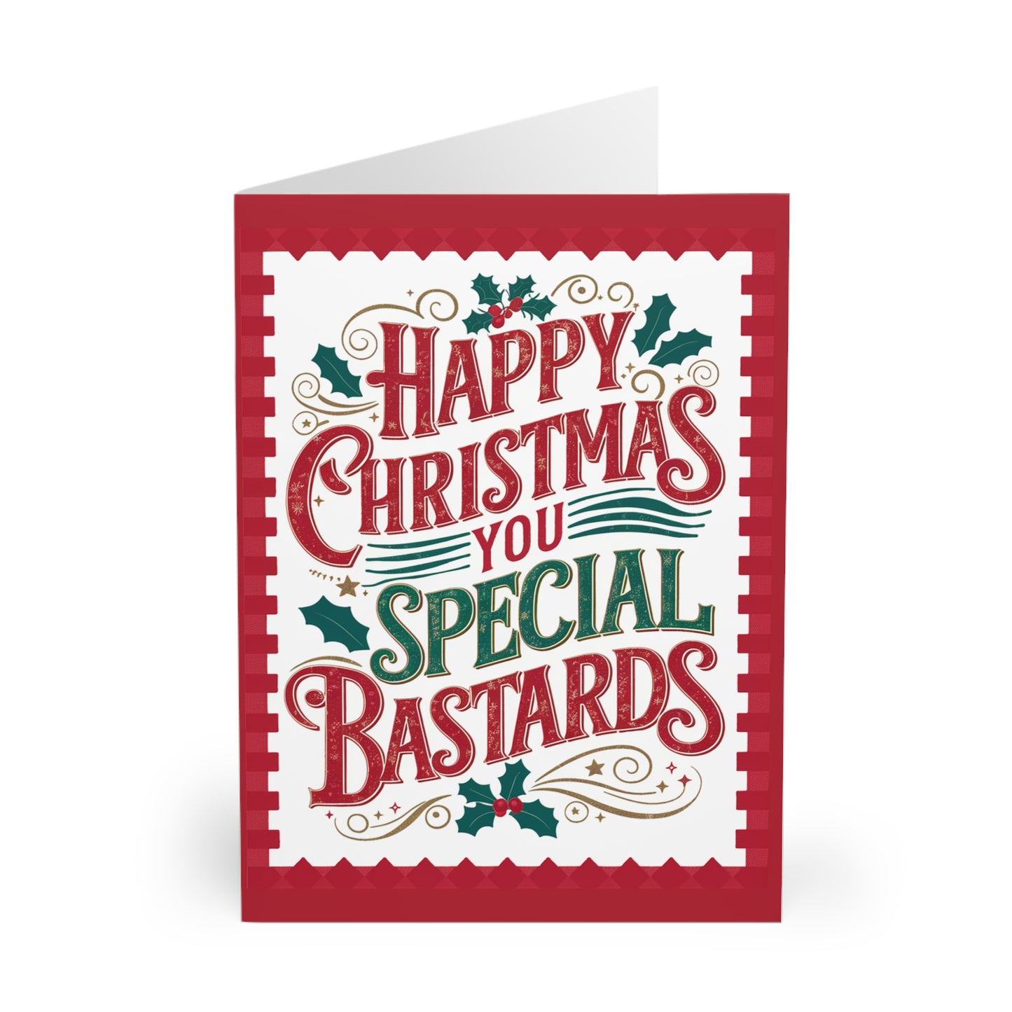 Front Funny Rude Christmas Card Happy Christmas You Special Bastards