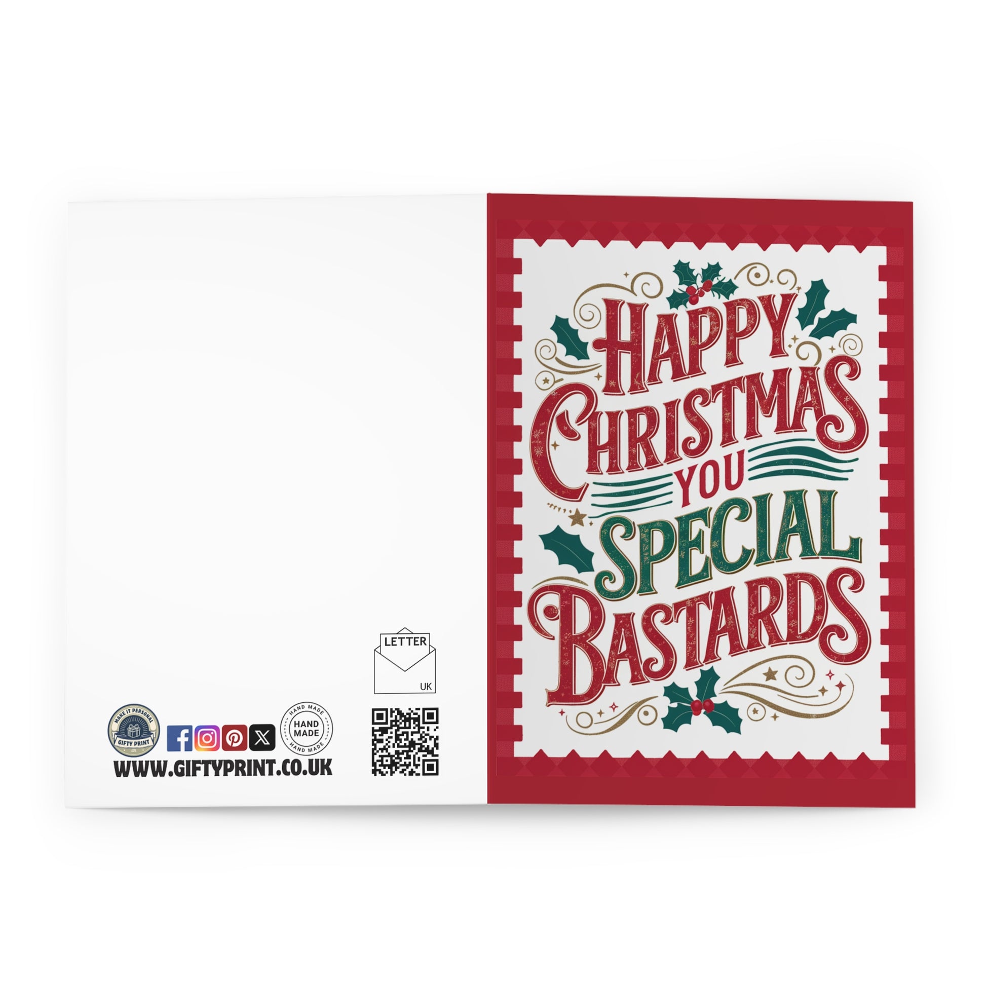 Open Funny Rude Christmas Card Happy Christmas You Special Bastards