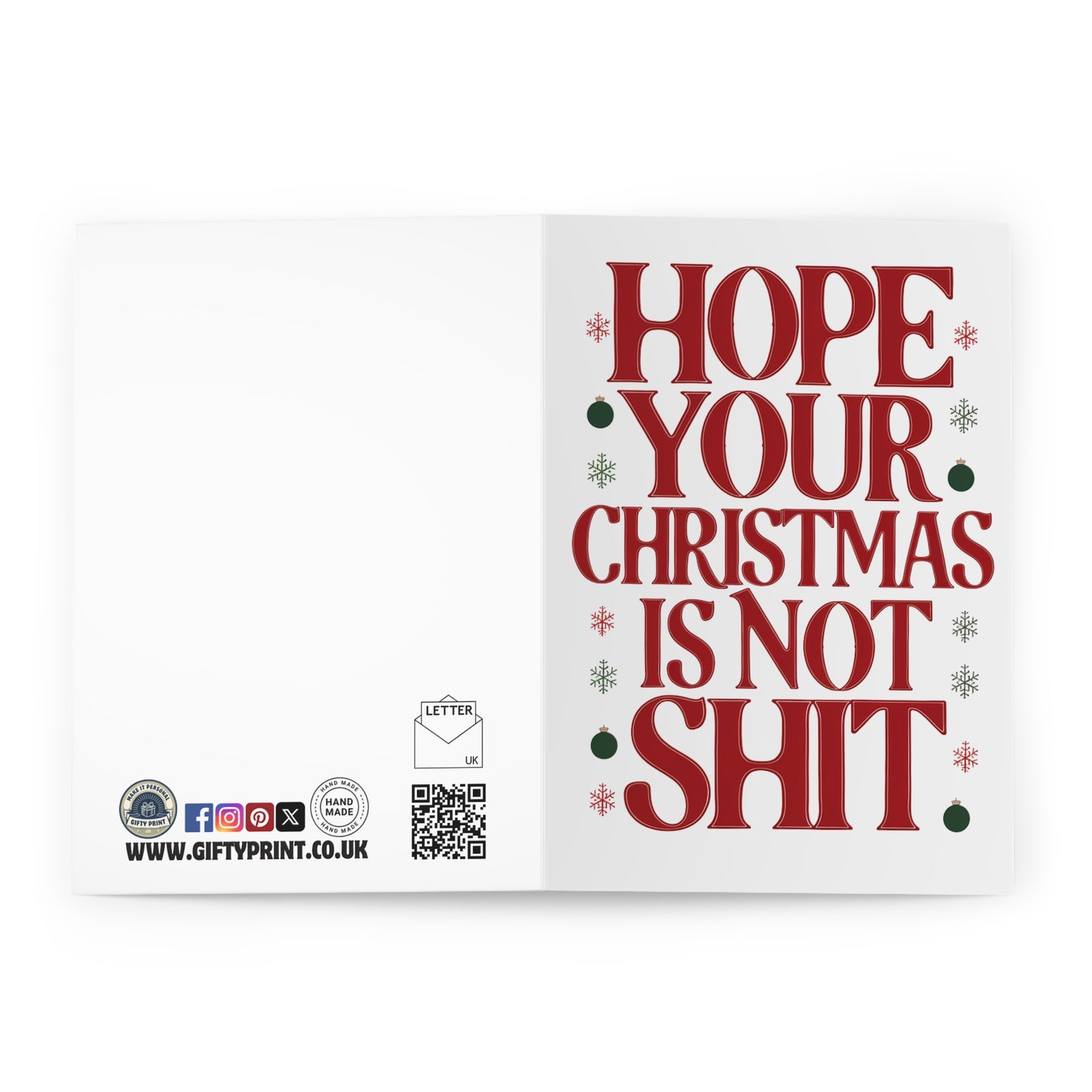 Open Funny Rude Christmas Card Hope Your Christmas Is Not Shit