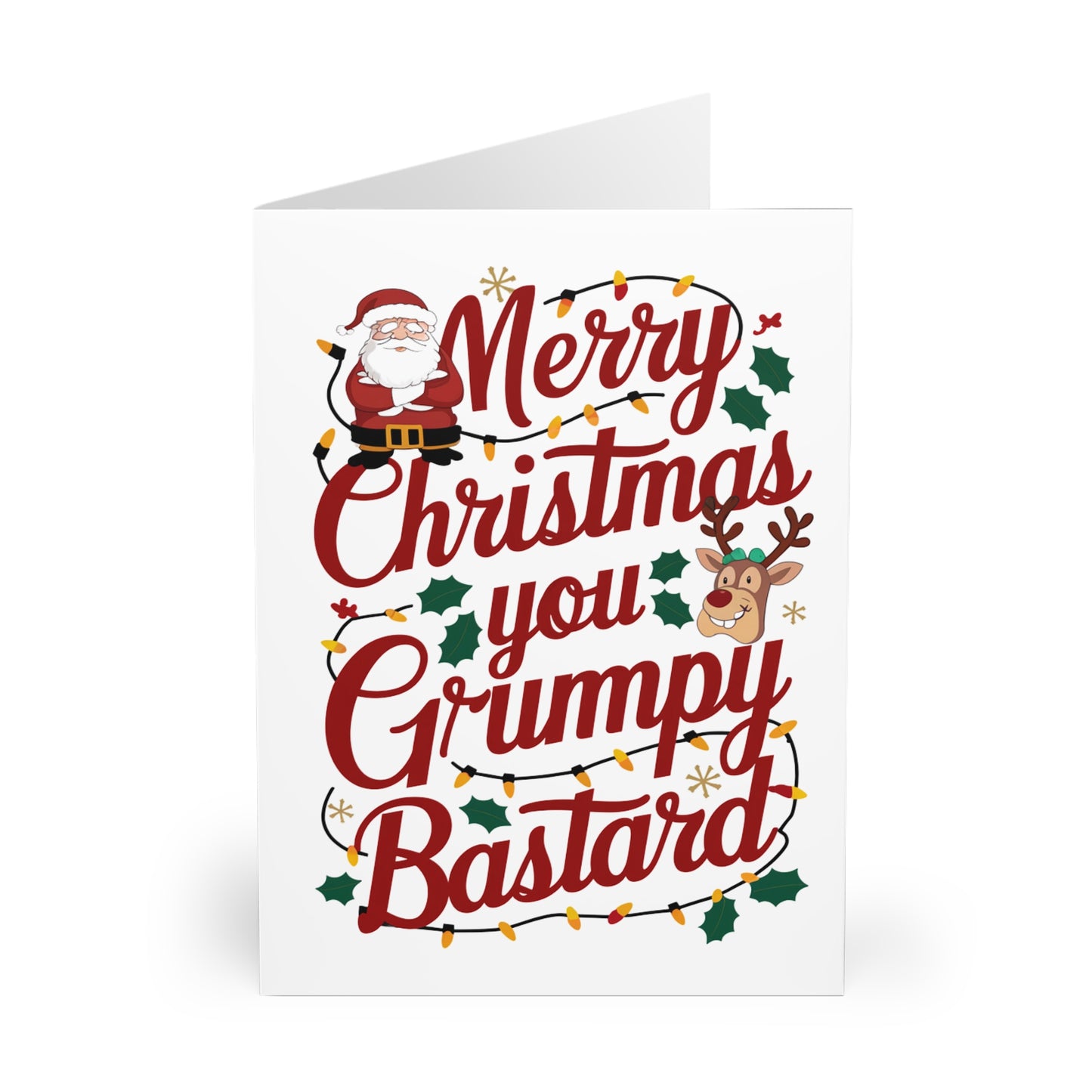 Front Funny Rude Christmas Card Merry Christmas You Grumpy Bastard