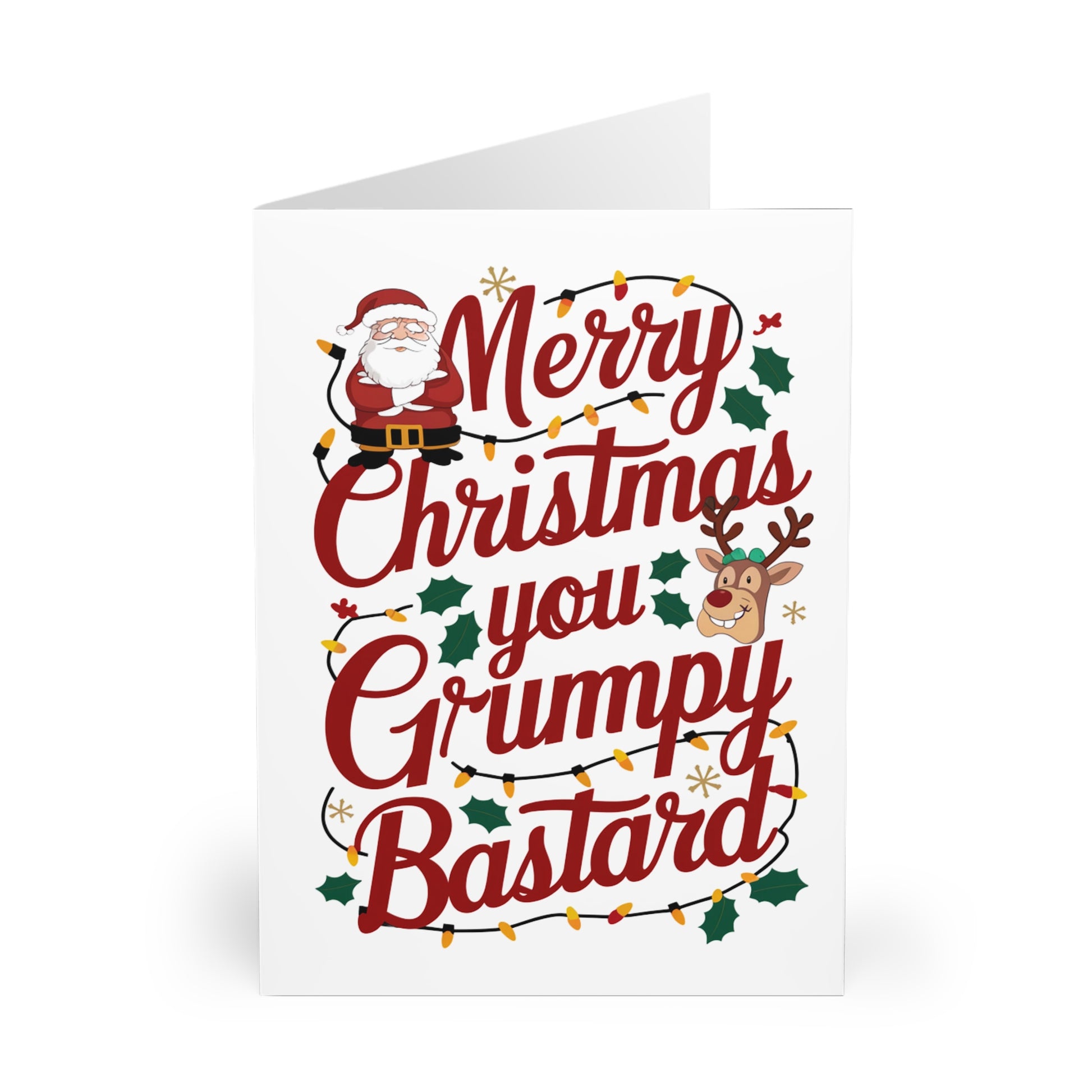 Front Funny Rude Christmas Card Merry Christmas You Grumpy Bastard