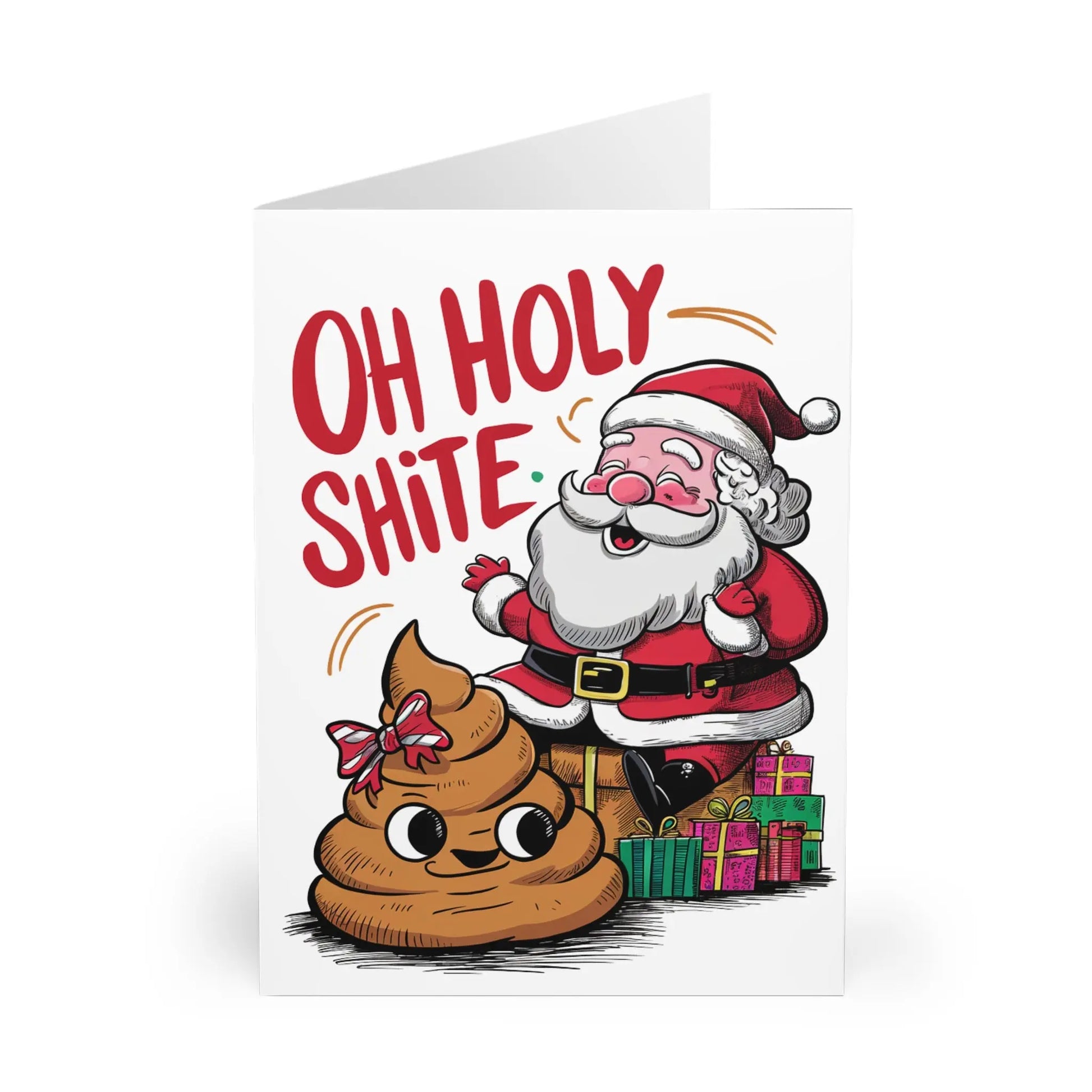 Front Funny Rude Christmas Card Oh Holy Shite