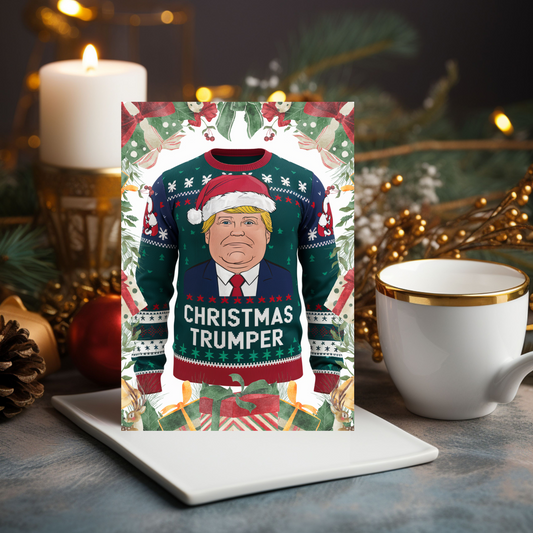 Funny Christmas Card Christmas Trumper Jumper