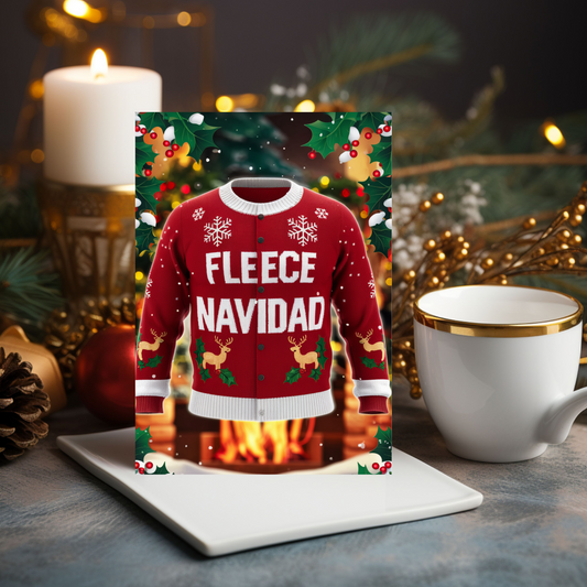 Funny Christmas Card Fleece Navidad