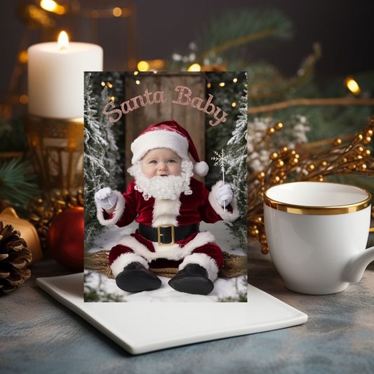 Christmas Card Santa Baby Cute Baby Christmas Card