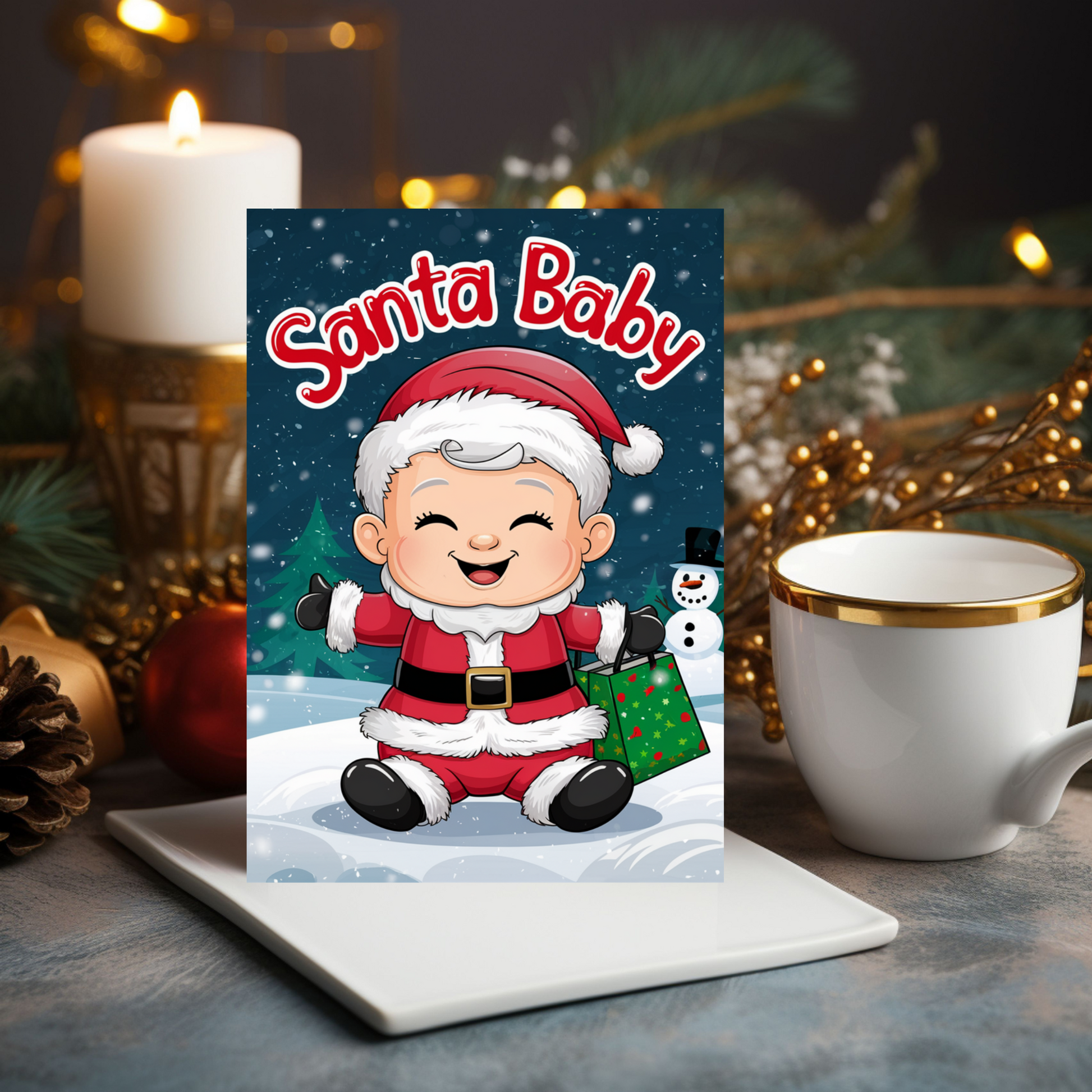 Christmas Card Santa Baby Funny Baby Card