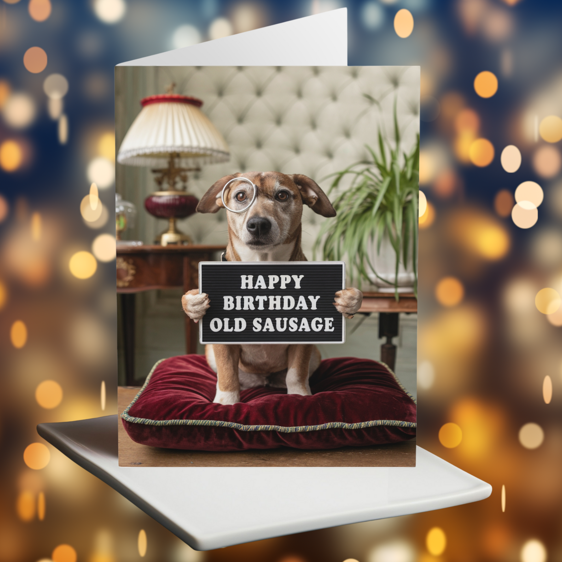 Funny birthday card happy birthday old sausage Dog