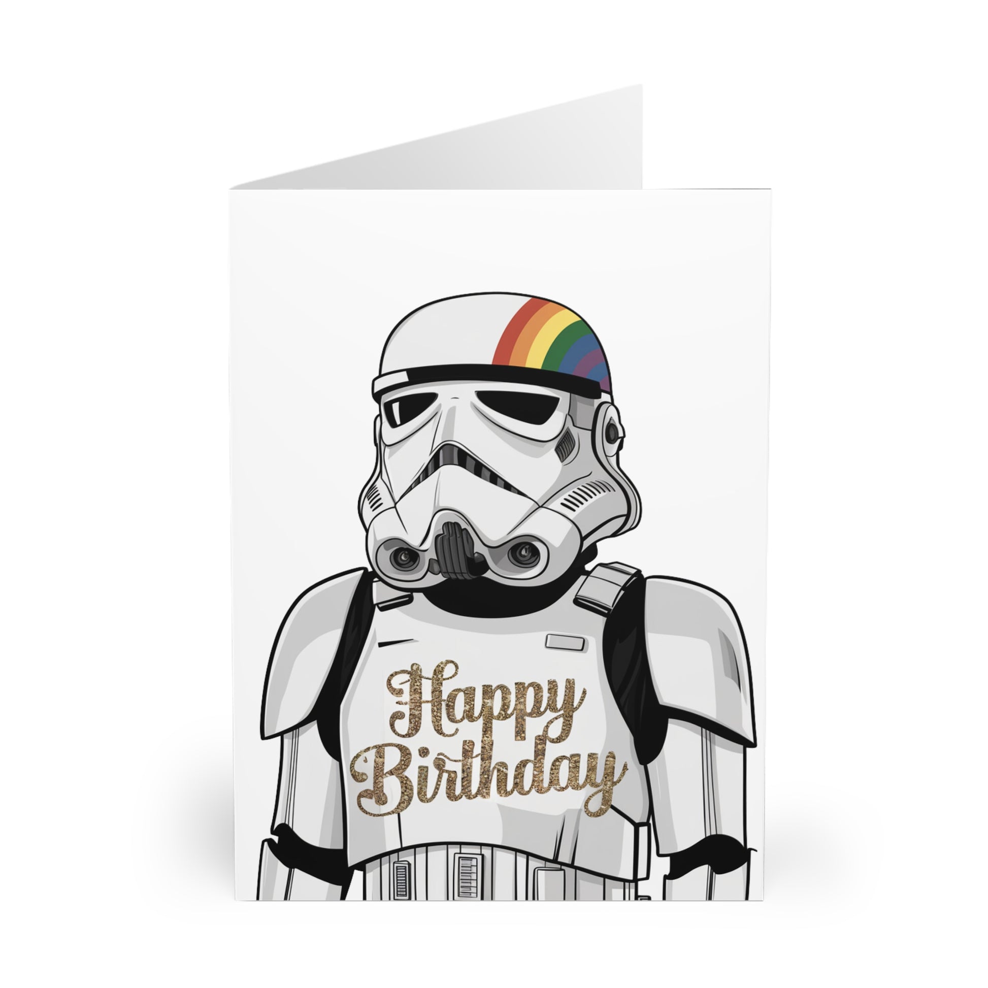 front Gay Birthday Card Happy Birthday Gay Rainbow Stormtrooper