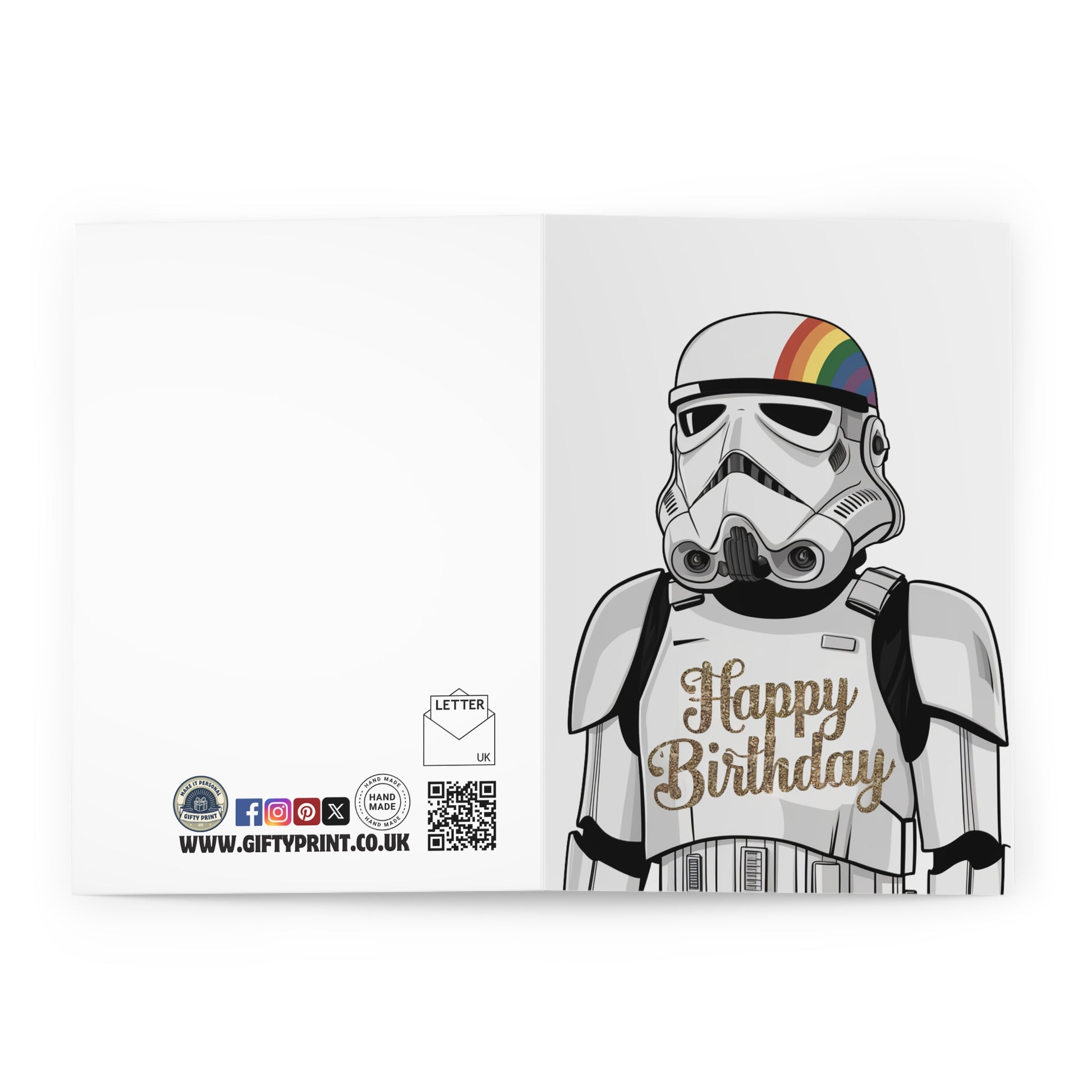 open Gay Birthday Card Happy Birthday Gay Rainbow Stormtrooper