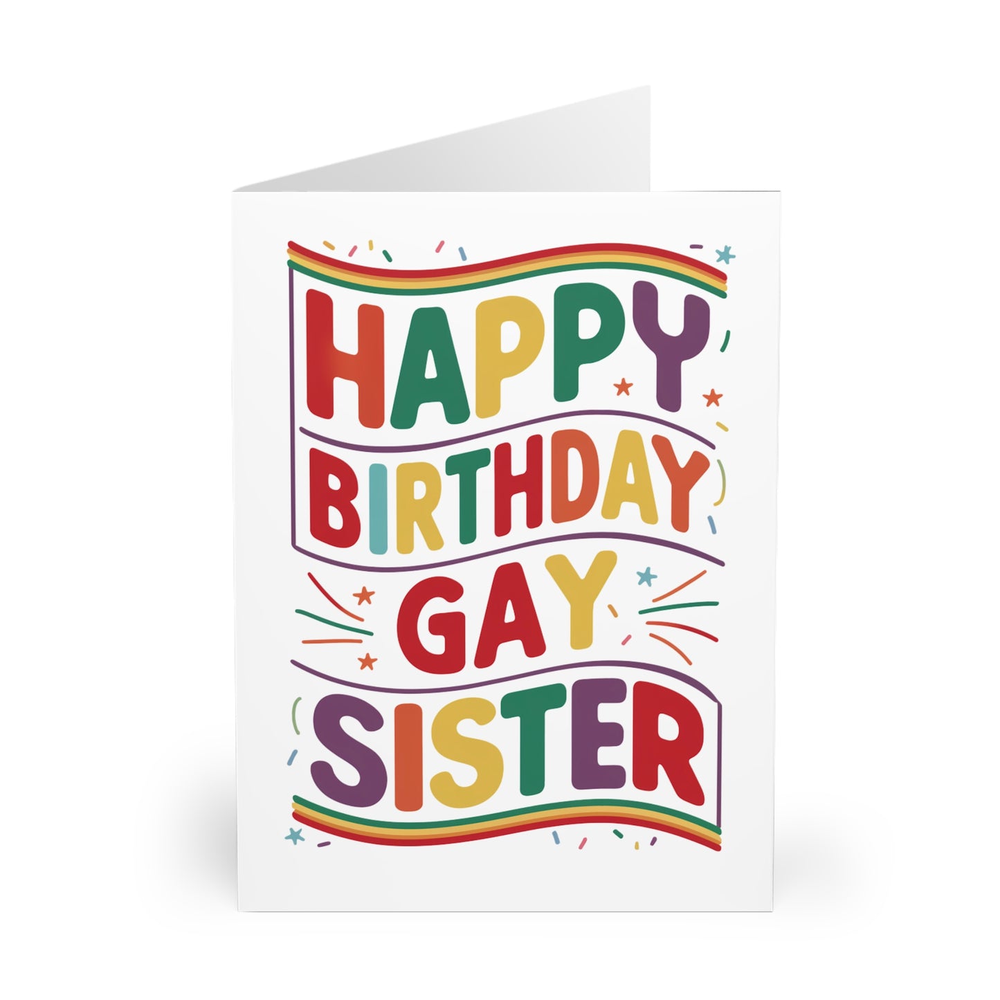 front Gay Birthday Card Happy Birthday Gay Sister