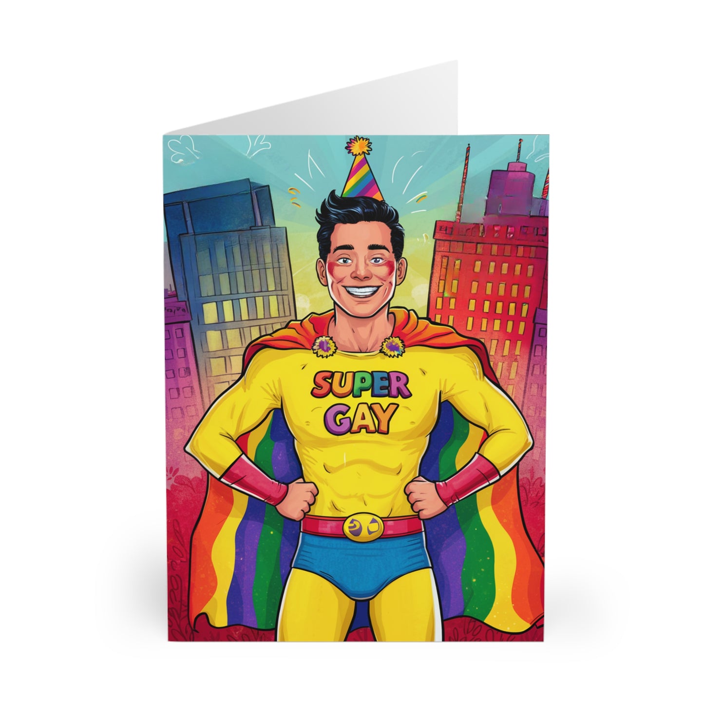 Front Gay Birthday Card Happy Birthday Super Gay