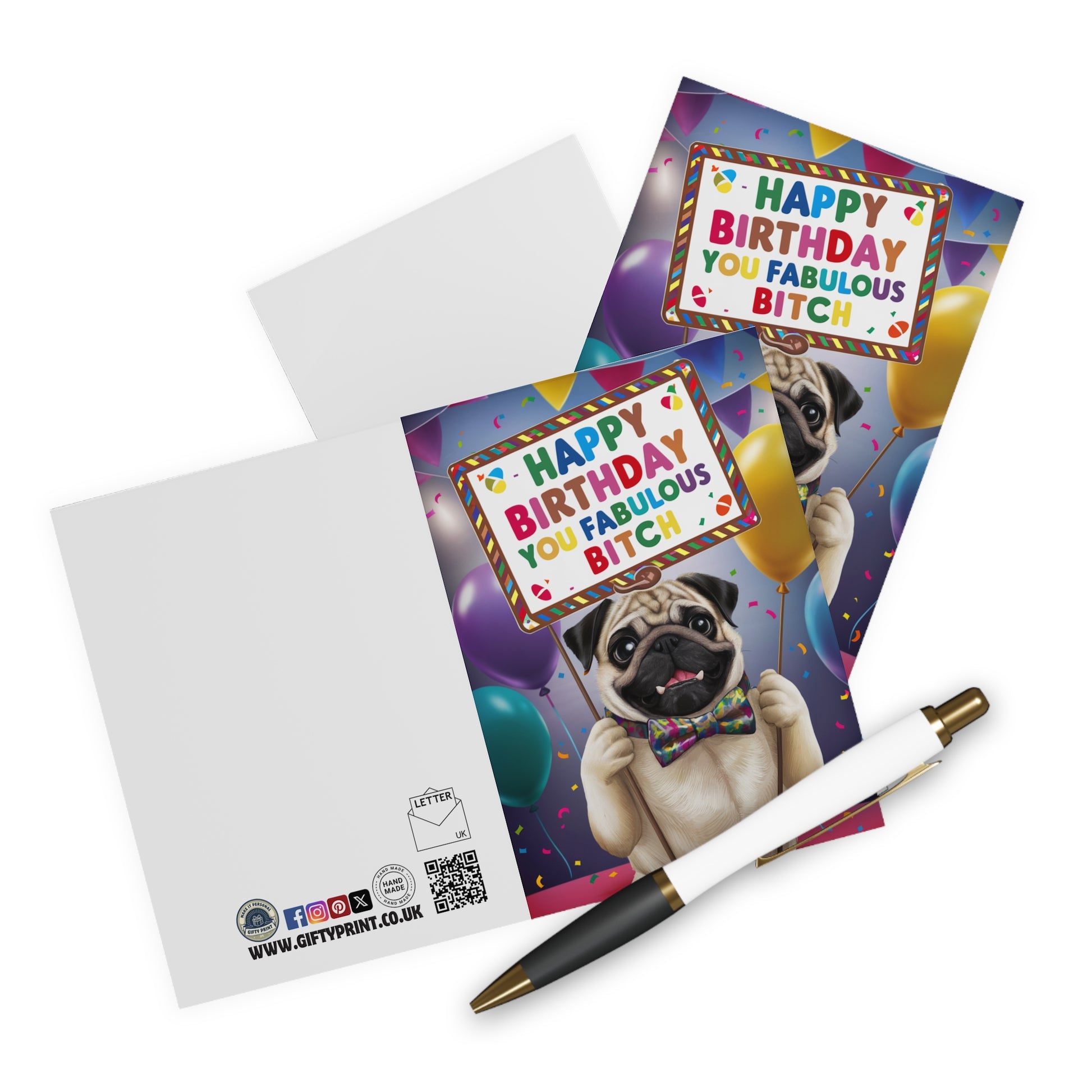 context Gay Birthday Card Pug Dog Happy Birthday You Fabulous Bitch