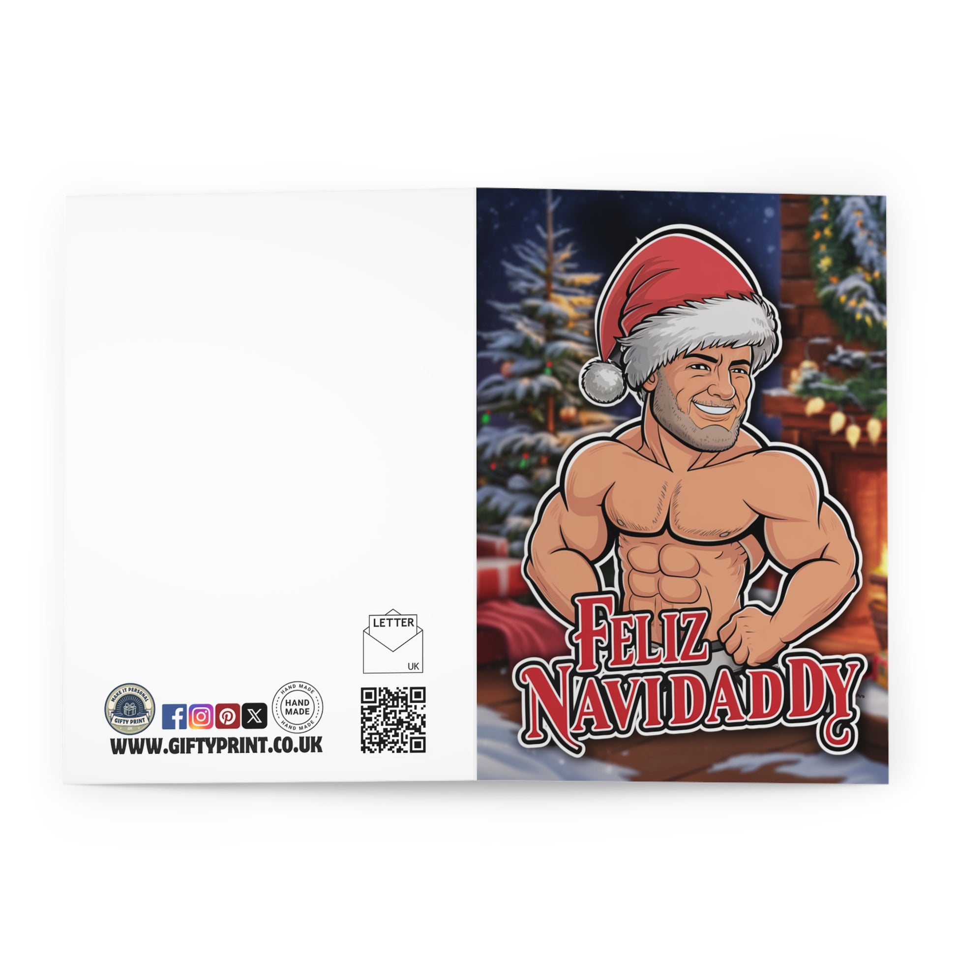 Open Gay Christmas Card Cartoon Feliz Navidaddy