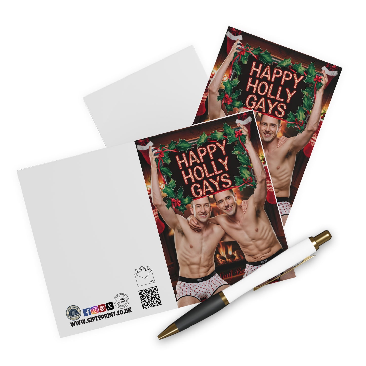 Gay Christmas Card Happy Holly Gays Cute Guys context