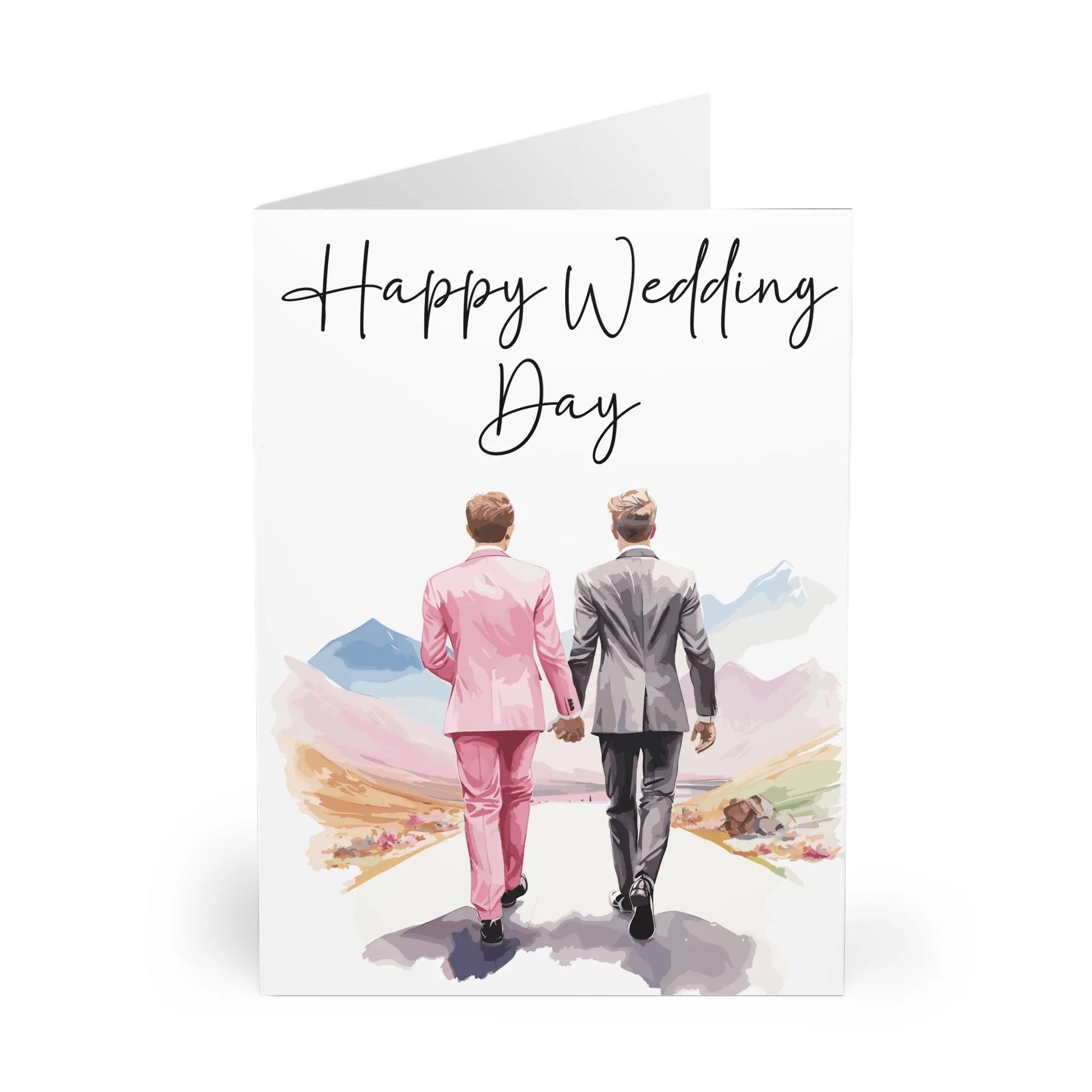 Gay Wedding Card Two Men Walking Into The Distance