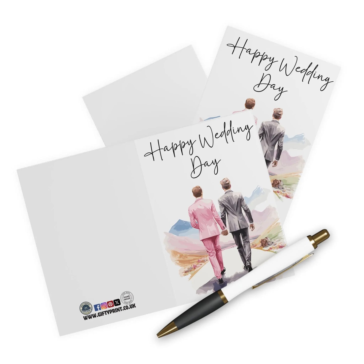 Gay Wedding Card Two Men Walking Into The Distance