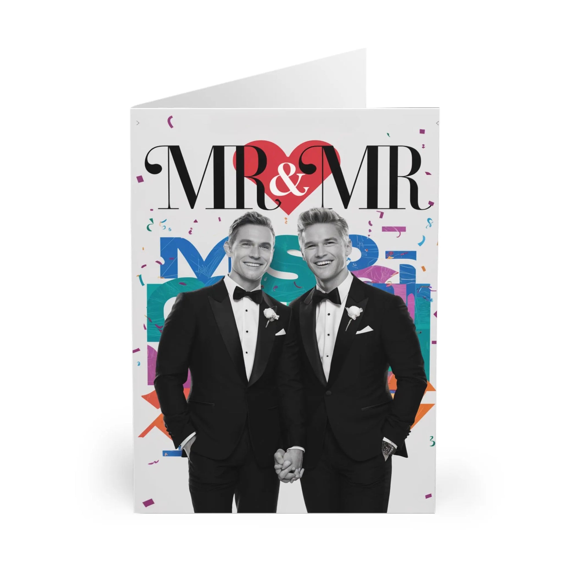 front of Gay Wedding Card Mr & Mr Grooms