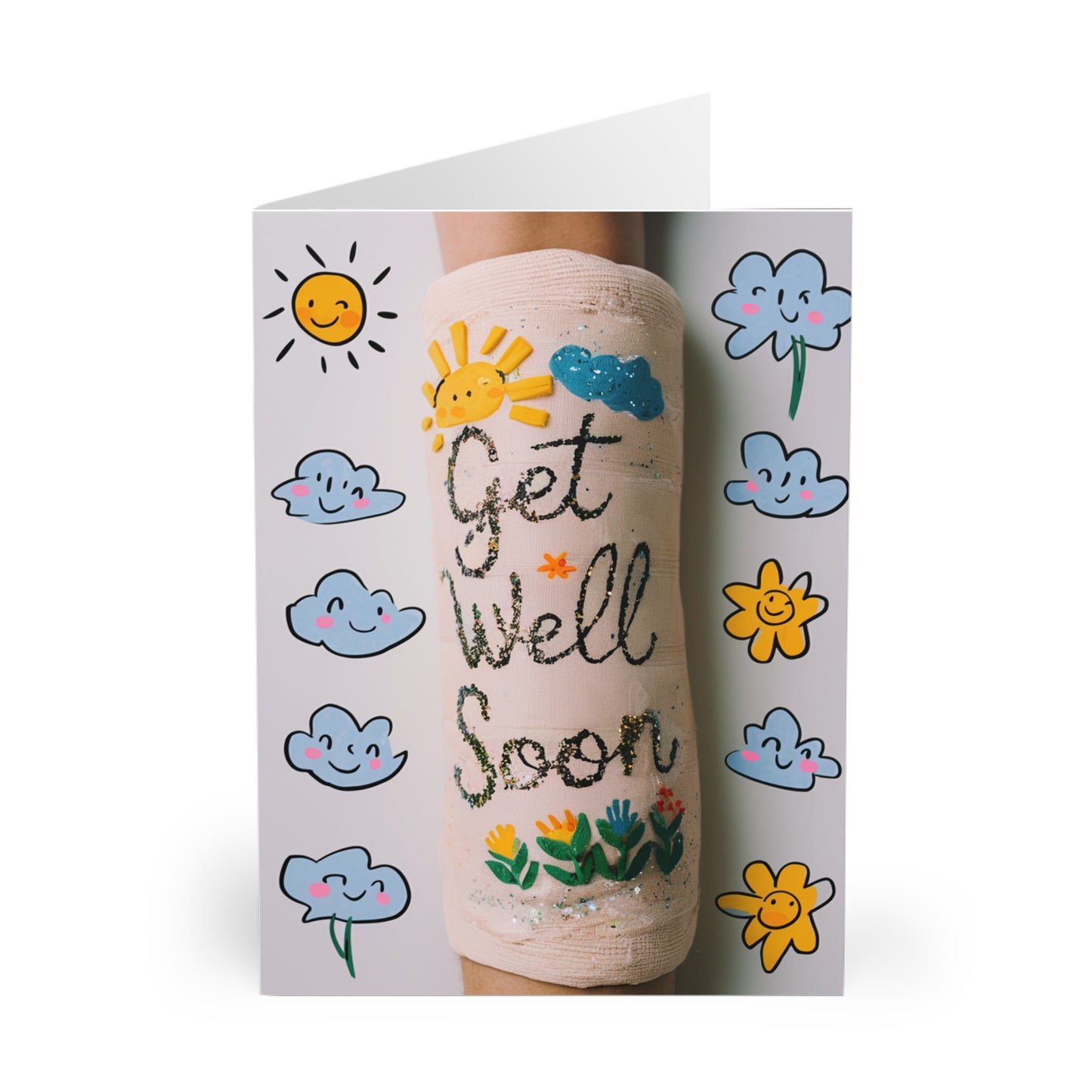 front Get Well Soon Card Arm In Plaster Get Well Soon