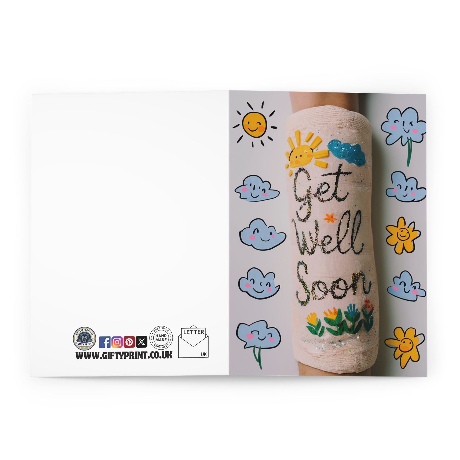 open Get Well Soon Card Arm In Plaster Get Well Soon