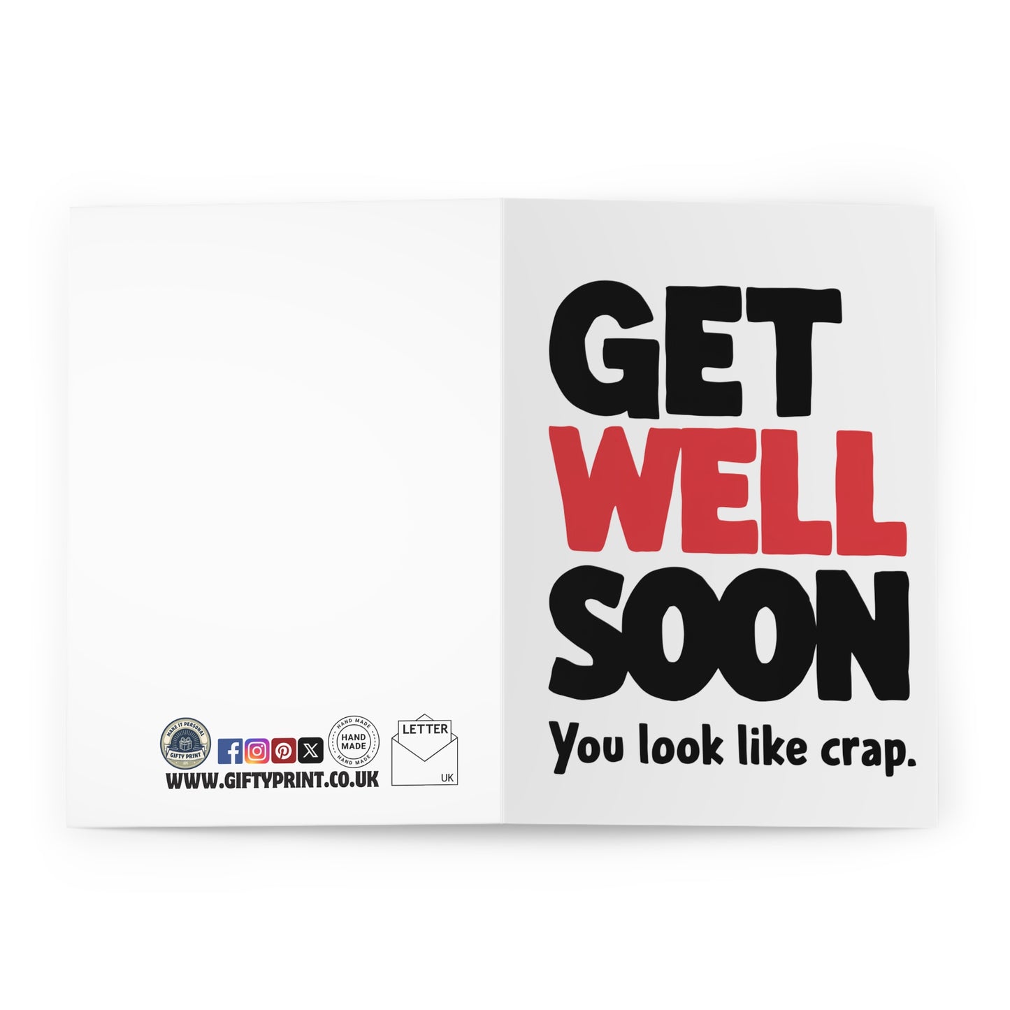 open Get Well Soon Card Get Well Soon You Look Like Crap