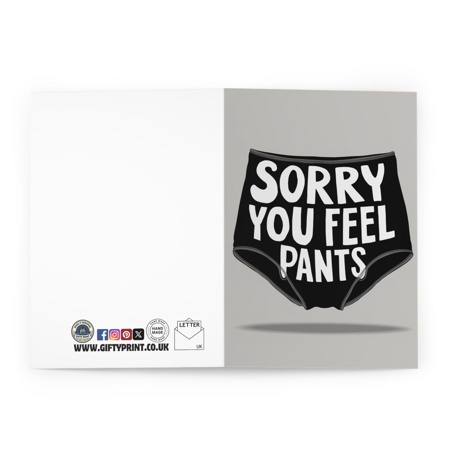 open Get Well Soon Card Sorry You Feel Pants