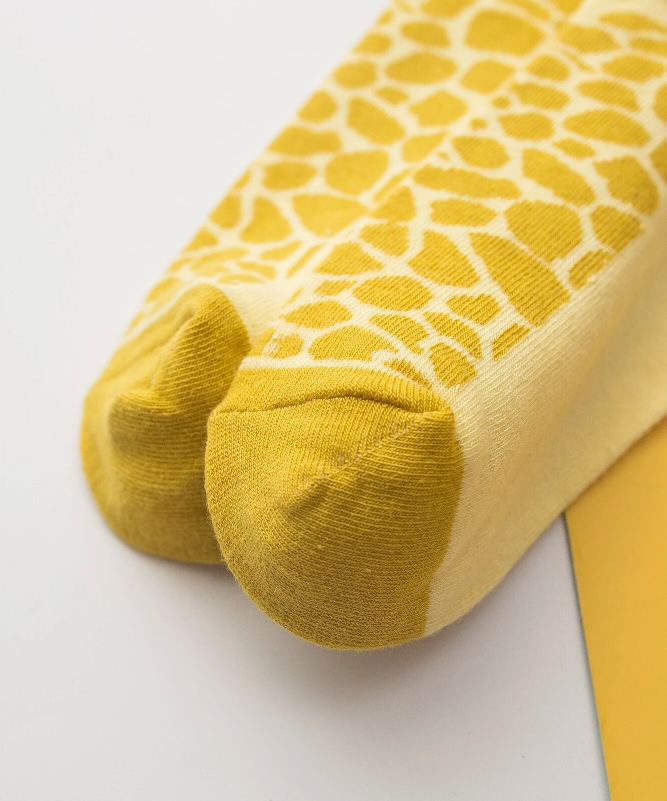 Giraffe Pattern Socks Blue & Yellow Unisex