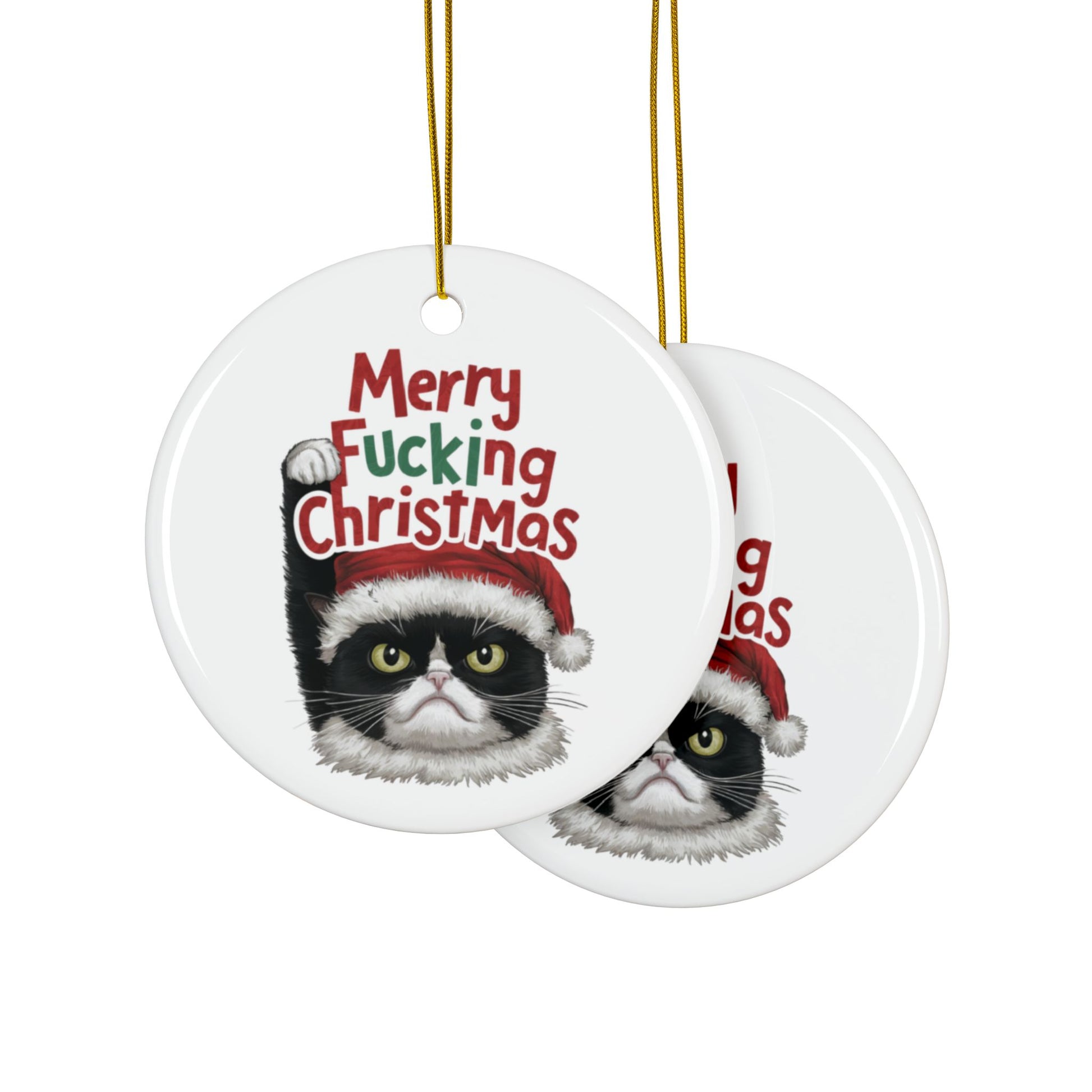 Context Grumpy Christmas Cat Merry Fucking Christmas Bauble 