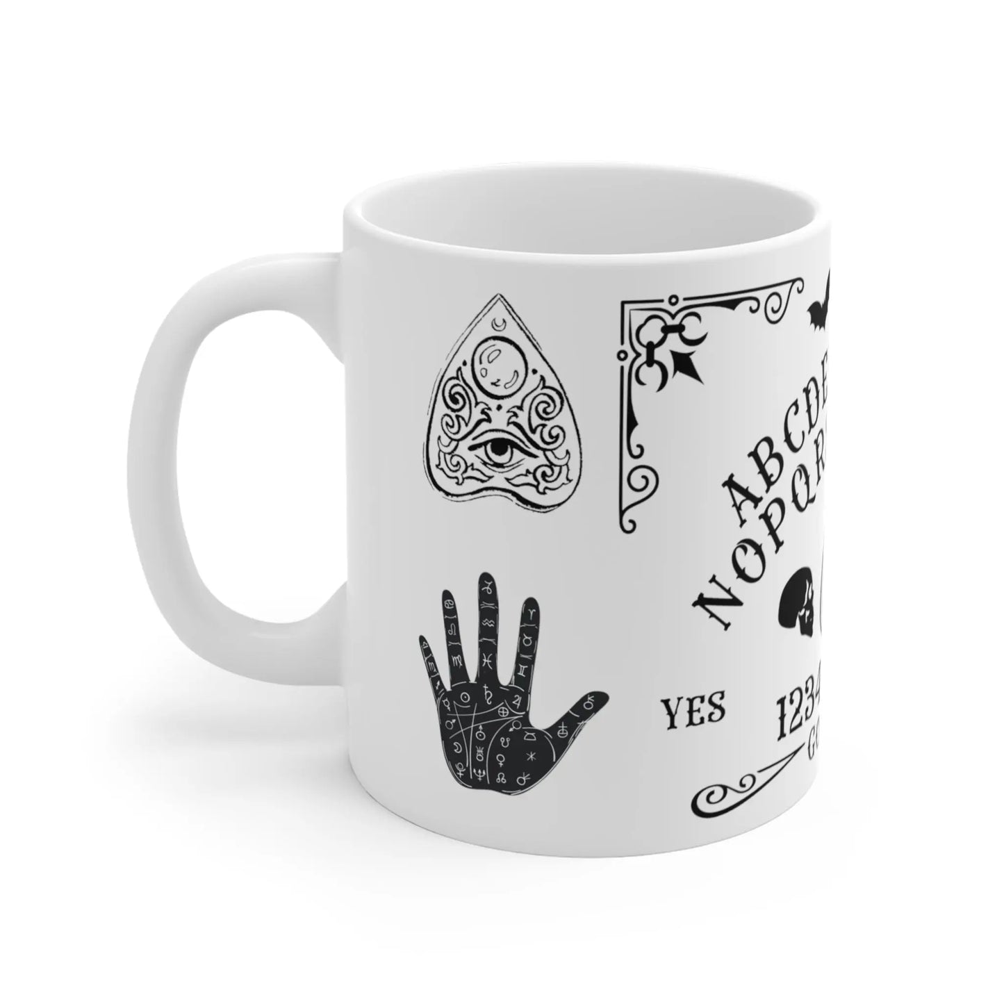 left Halloween Mug Ouija Board Design