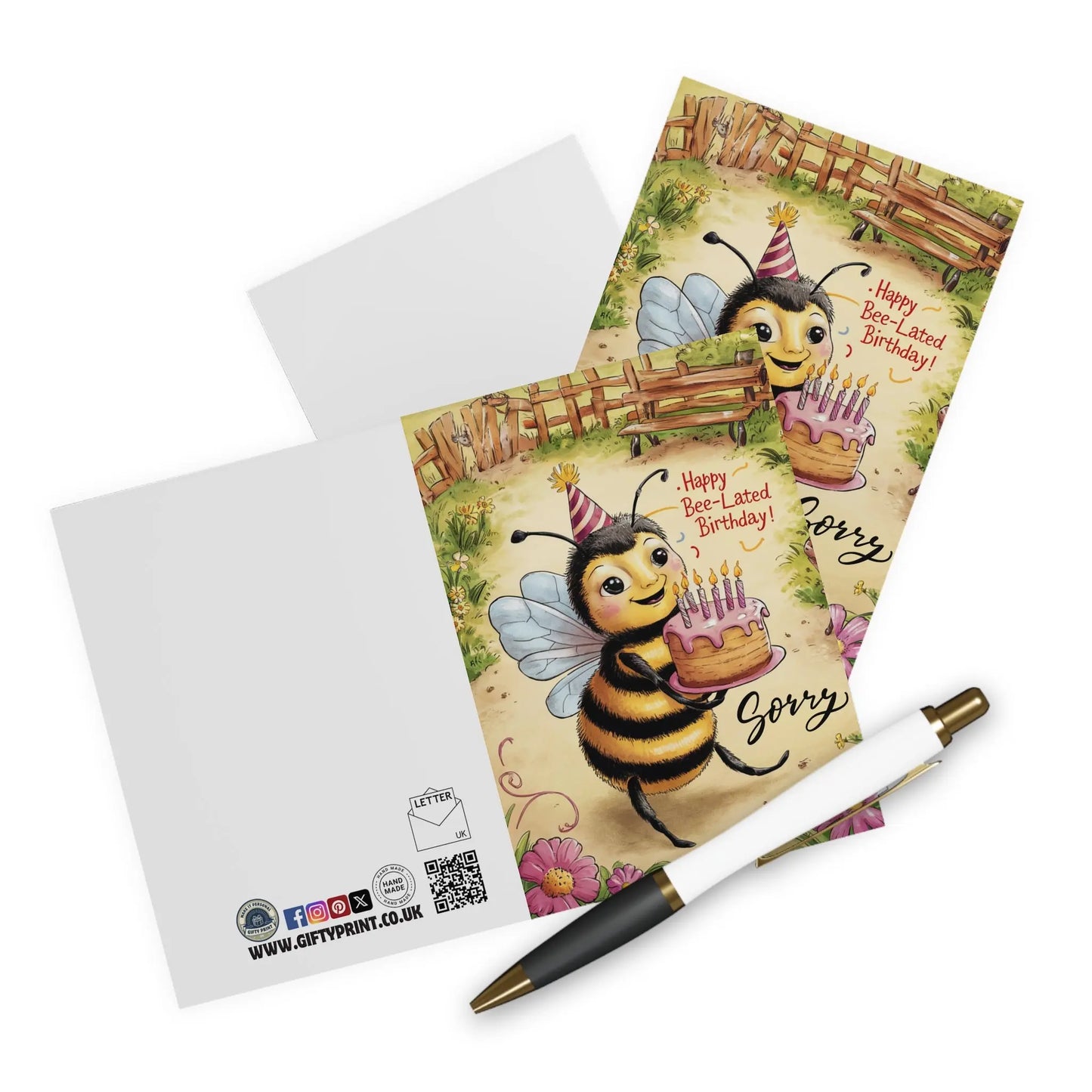 Context Happy Bee Lated Birthday Cute Bee Belated Card