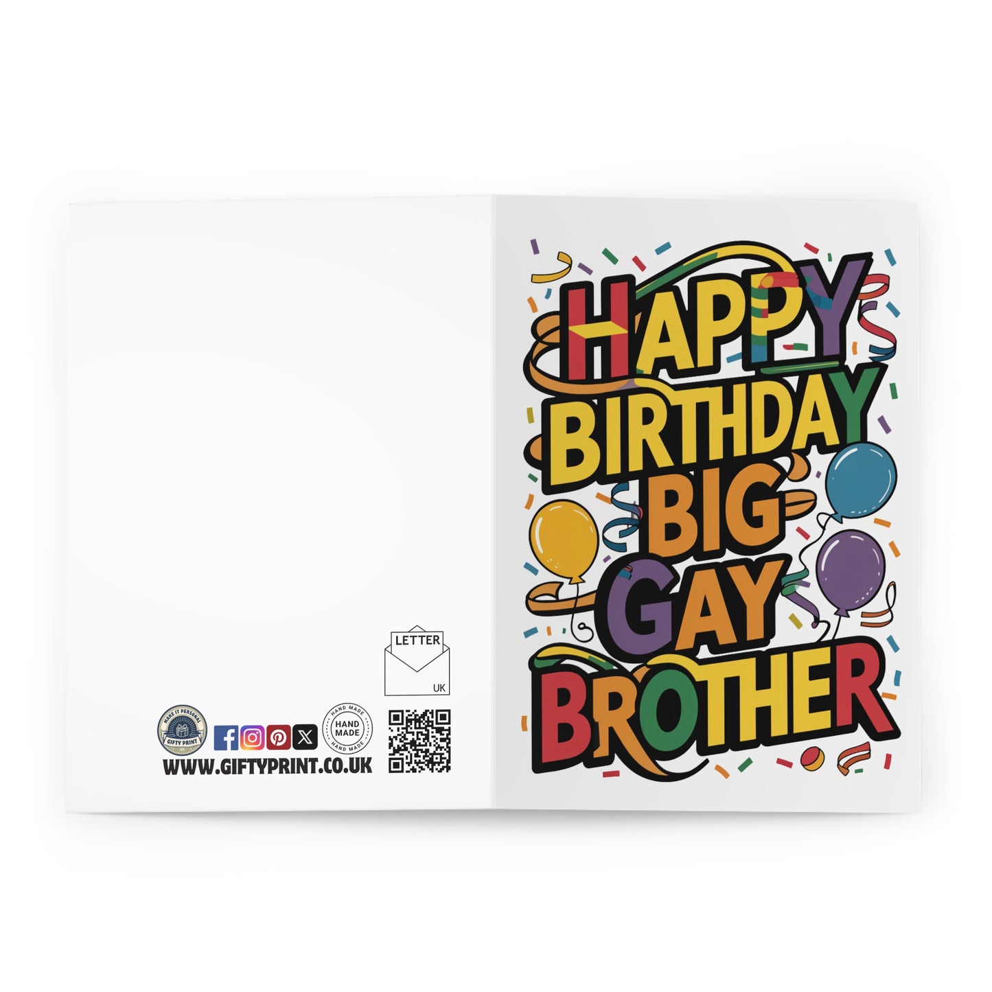 Open Happy Birthday Big Gay Brother Birthday Card