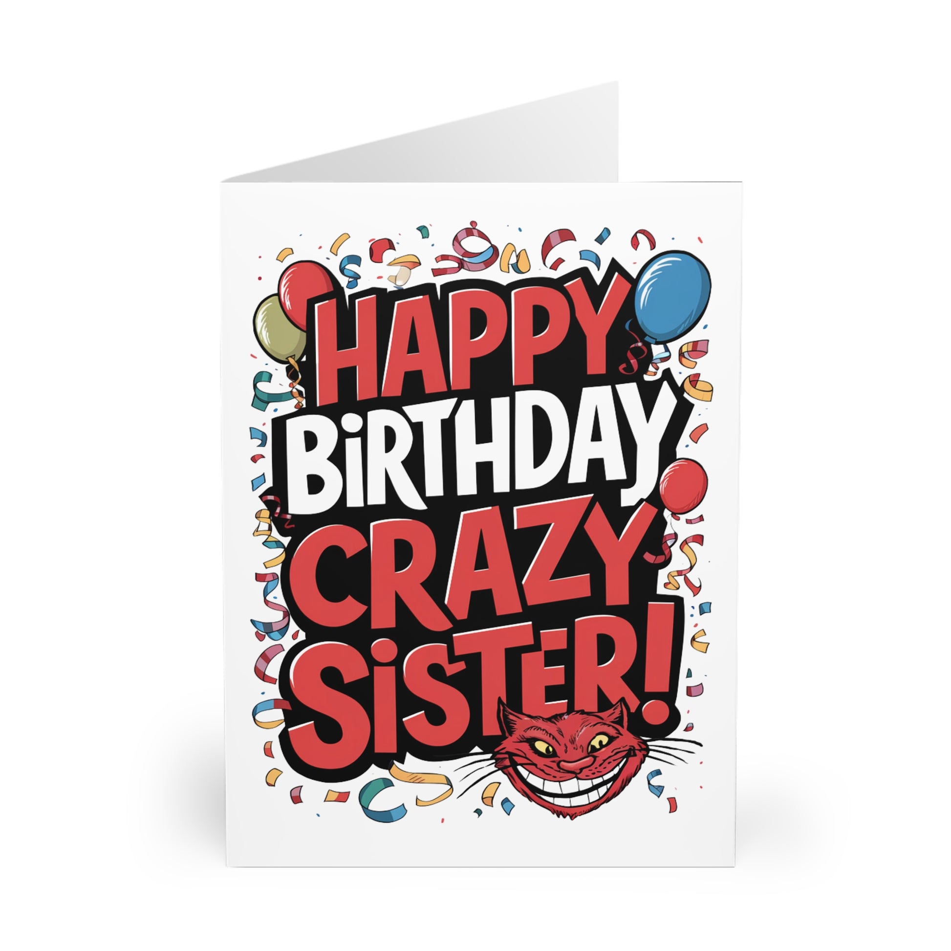 Front Happy Birthday Crazy Sister Birthday Card