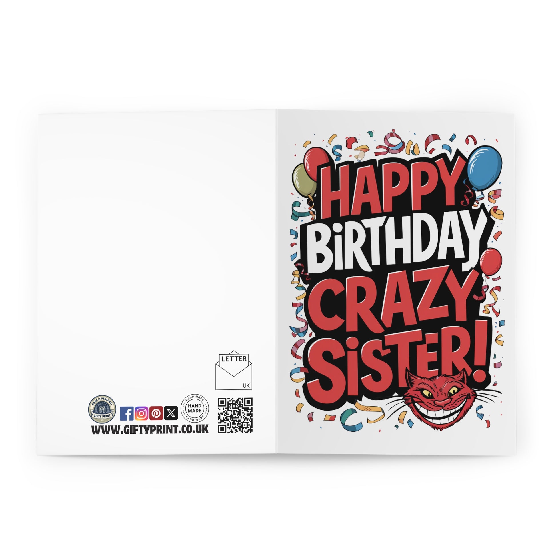 Open Happy Birthday Crazy Sister Birthday Card